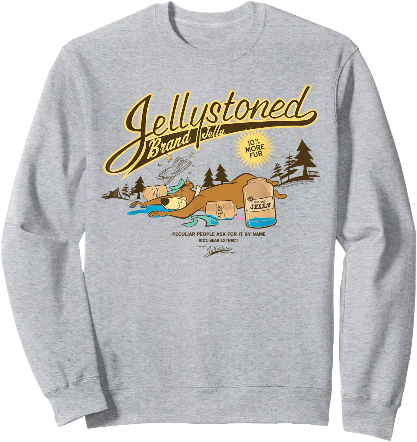 Yogi Bear Jellystoned Brand Jelly Sweatshirt - Sweatshirt | Ash