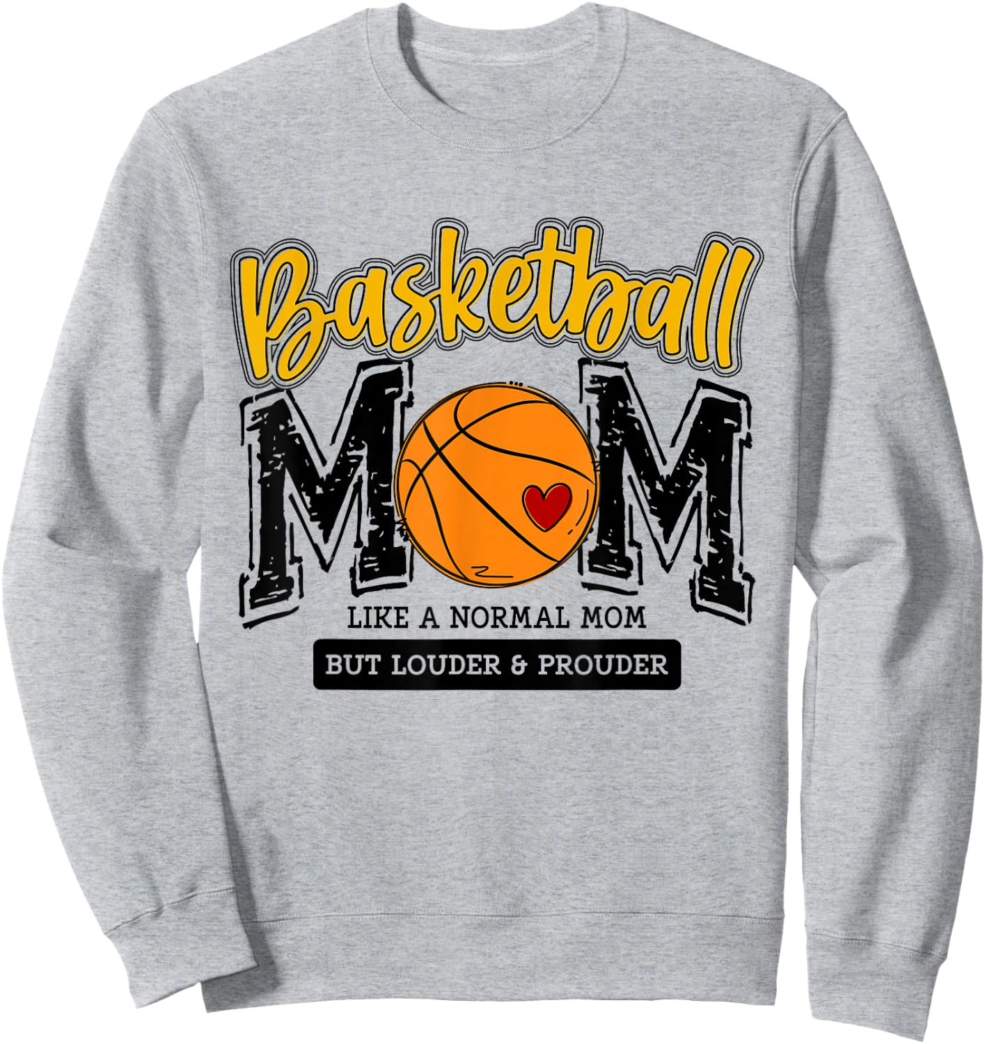 Basketball Mama Yellow Game Day Basket Mom Senior Team 2025 Sweatshirt - Sweatshirt | Ash