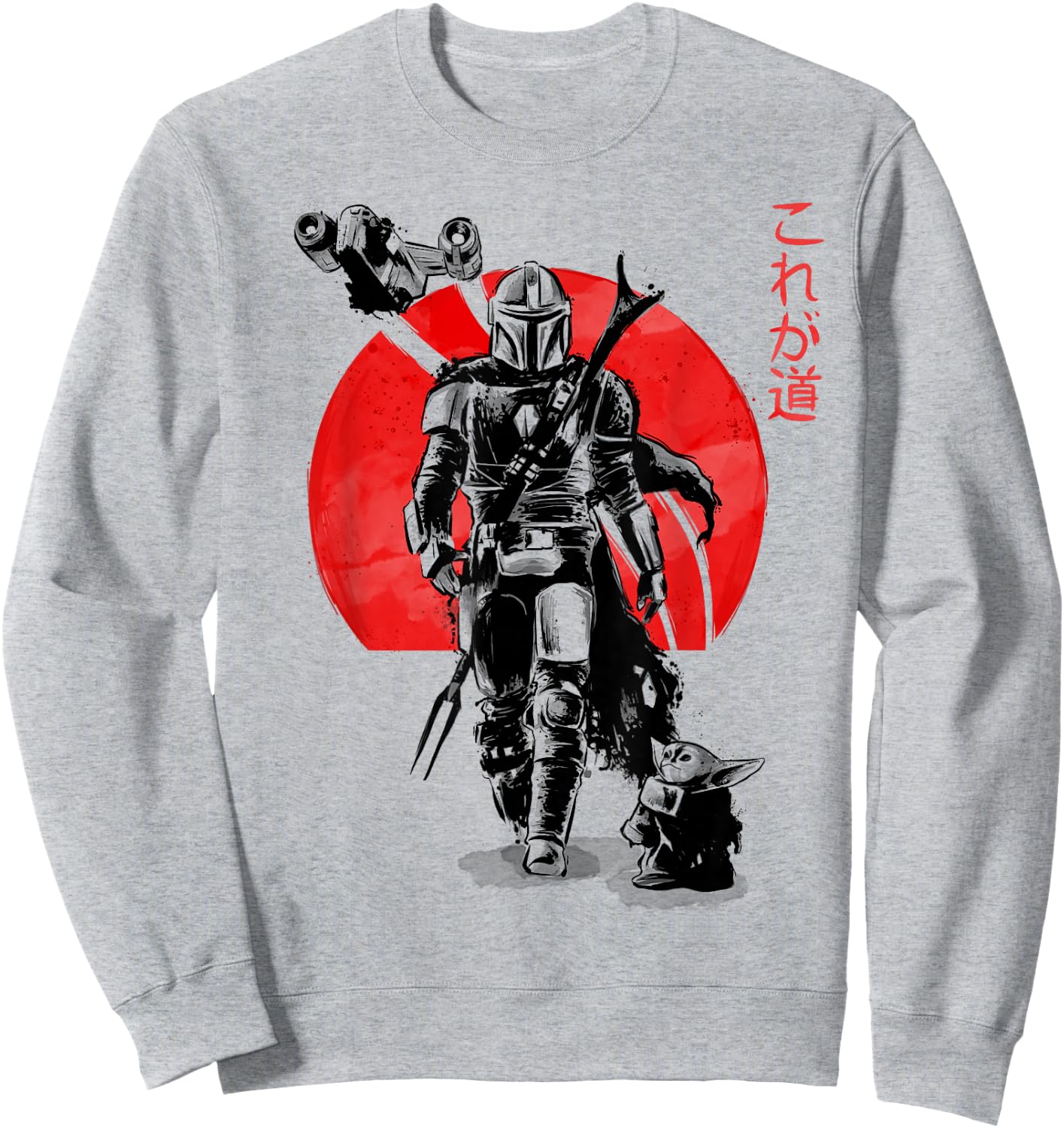 Star Wars The Mandalorian The Child Red Sun Ink Portrait Sweatshirt - Sweatshirt | Ash