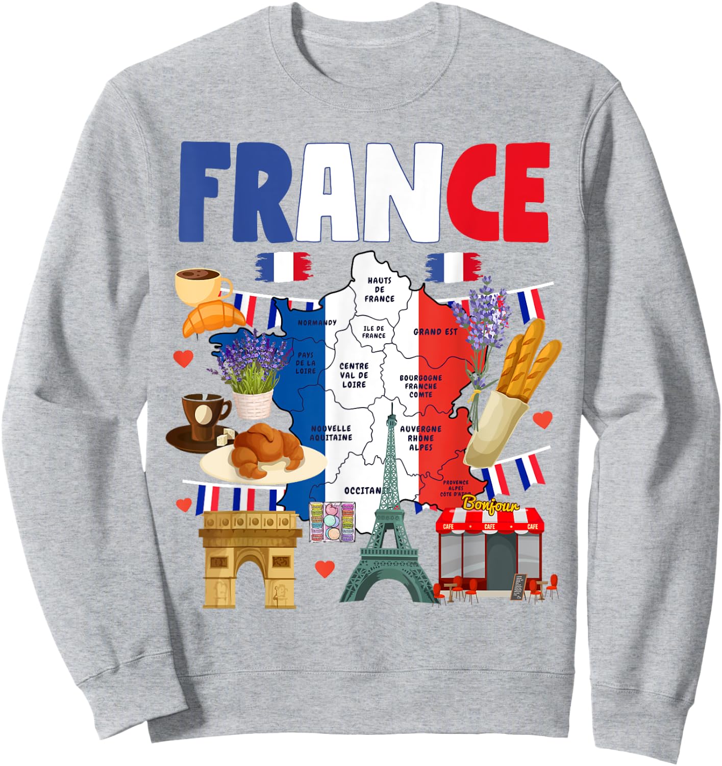 France Flag Outfit Idea For Kids French Flag & Lavender Sweatshirt - Sweatshirt | Ash