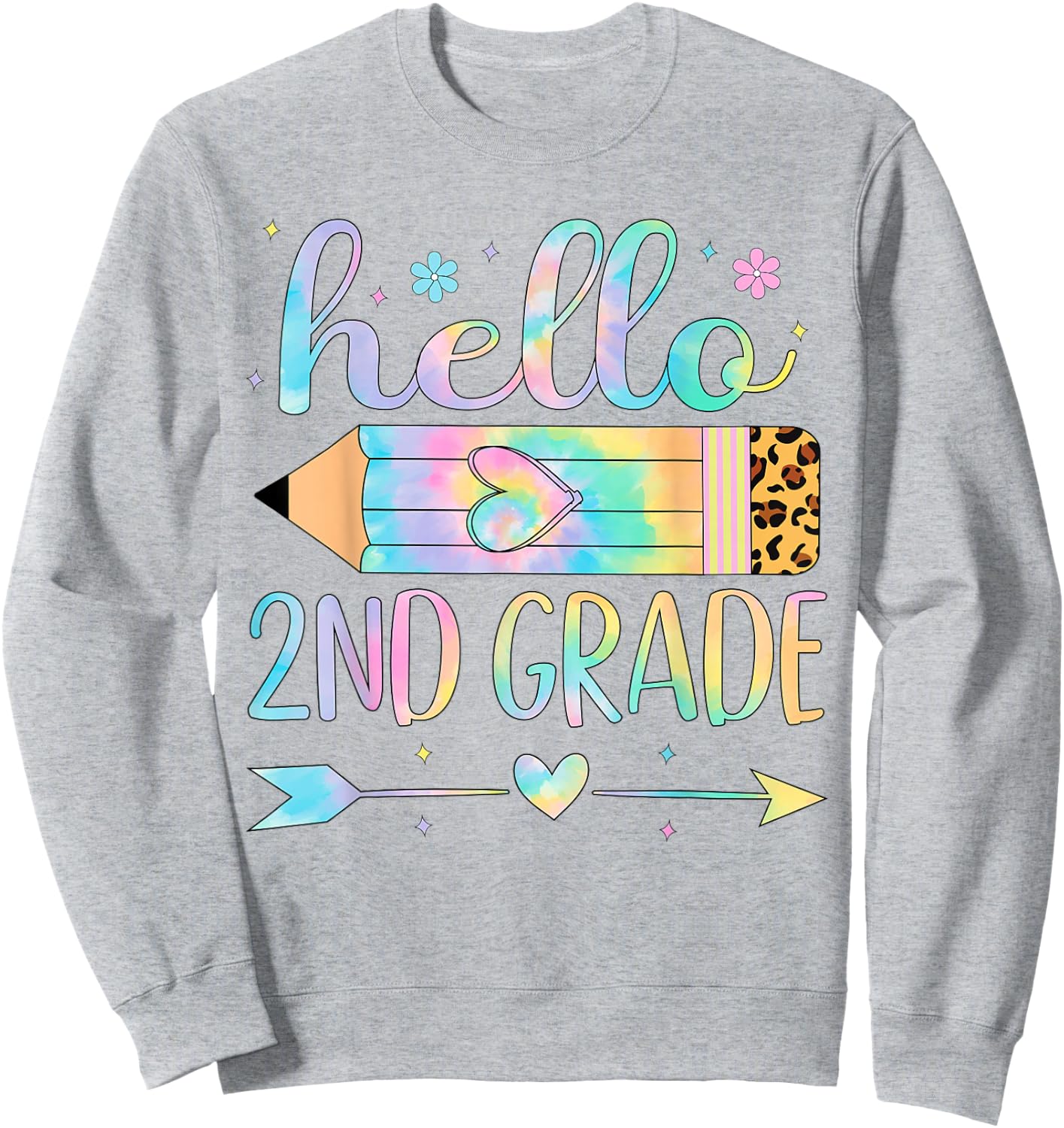 Tie Dye 2nd Grade Back To School Hello Second Grade Teacher Sweatshirt - Sweatshirt | Ash
