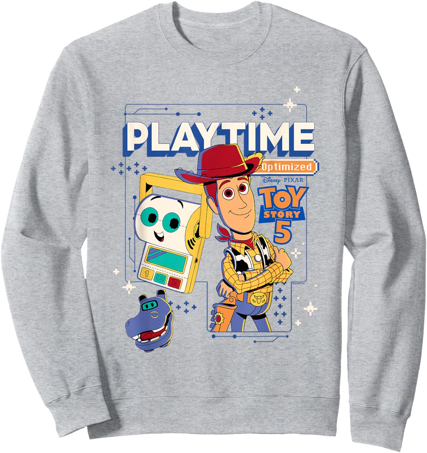 Disney Pixar Toy Story 5 Play Time Woody & Smarty Pants Sweatshirt - Sweatshirt | Ash