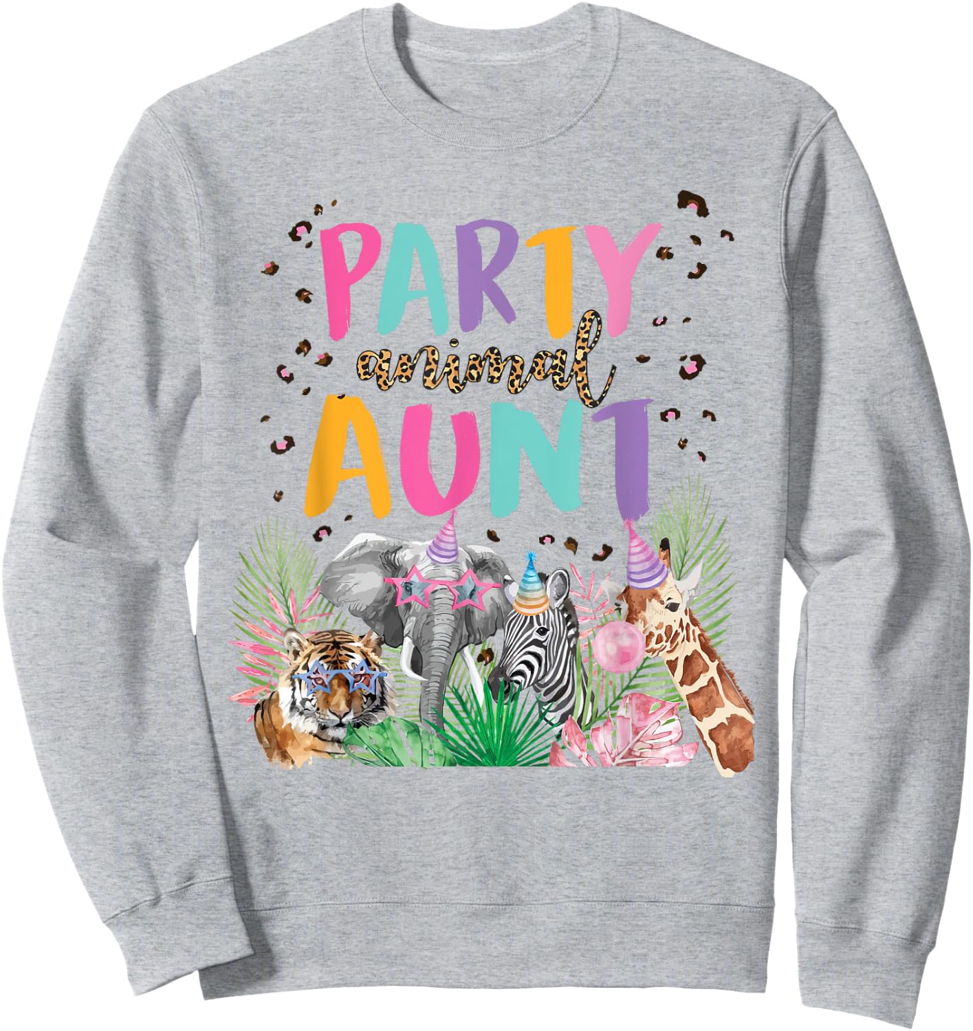 Aunt Of The Birthday Boy Zoo Theme Animal Party Sweatshirt - Sweatshirt | Ash