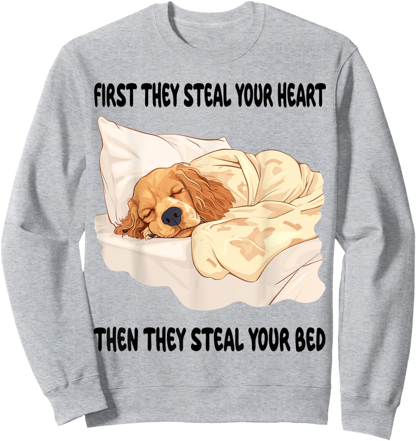 Cocker Spaniel Sleeping Pajamas Nightgown Sweatshirt - Sweatshirt | Ash