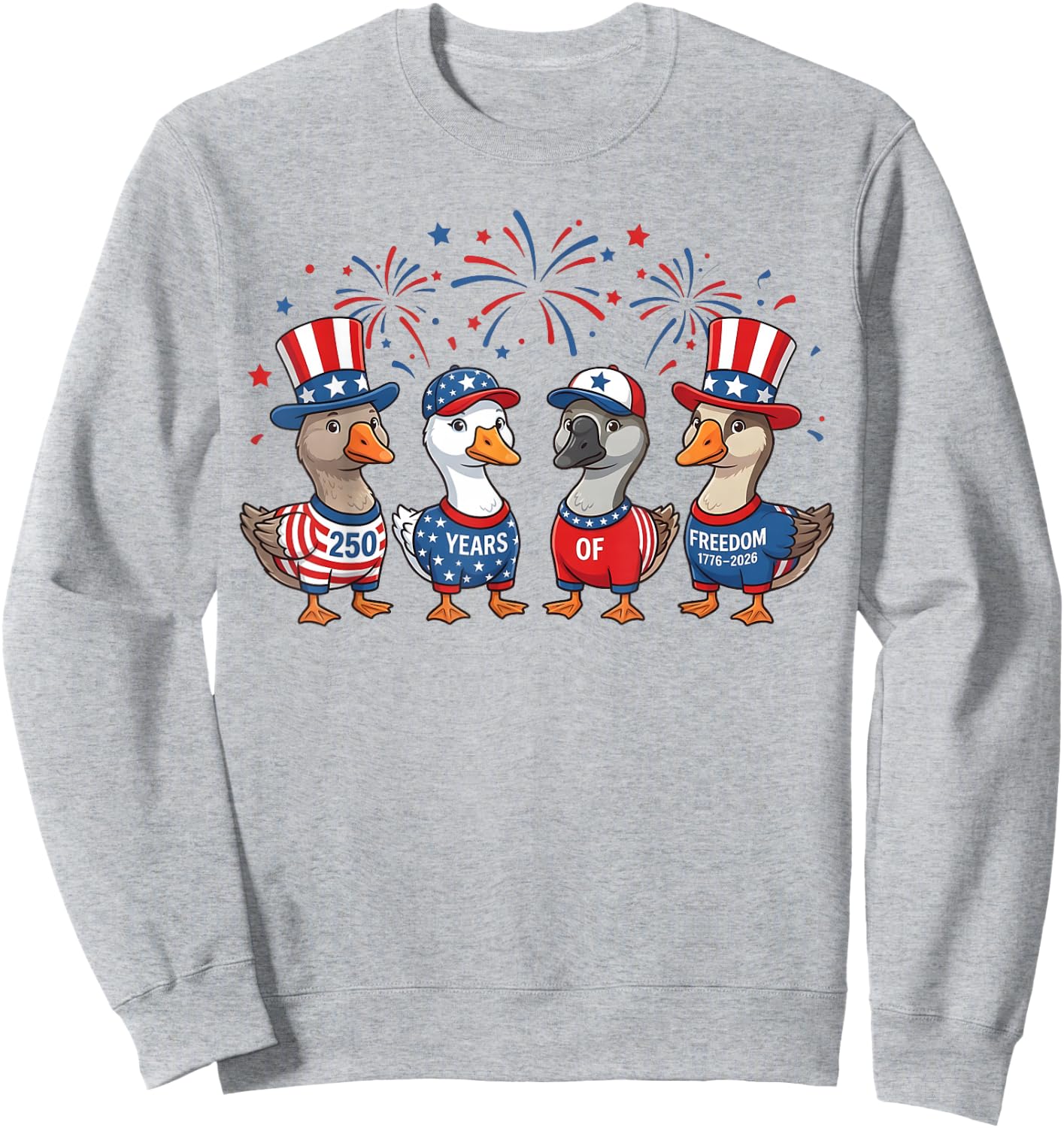 250 Gooses Anniversary Patriotic American Independence Day Sweatshirt - Sweatshirt | Ash