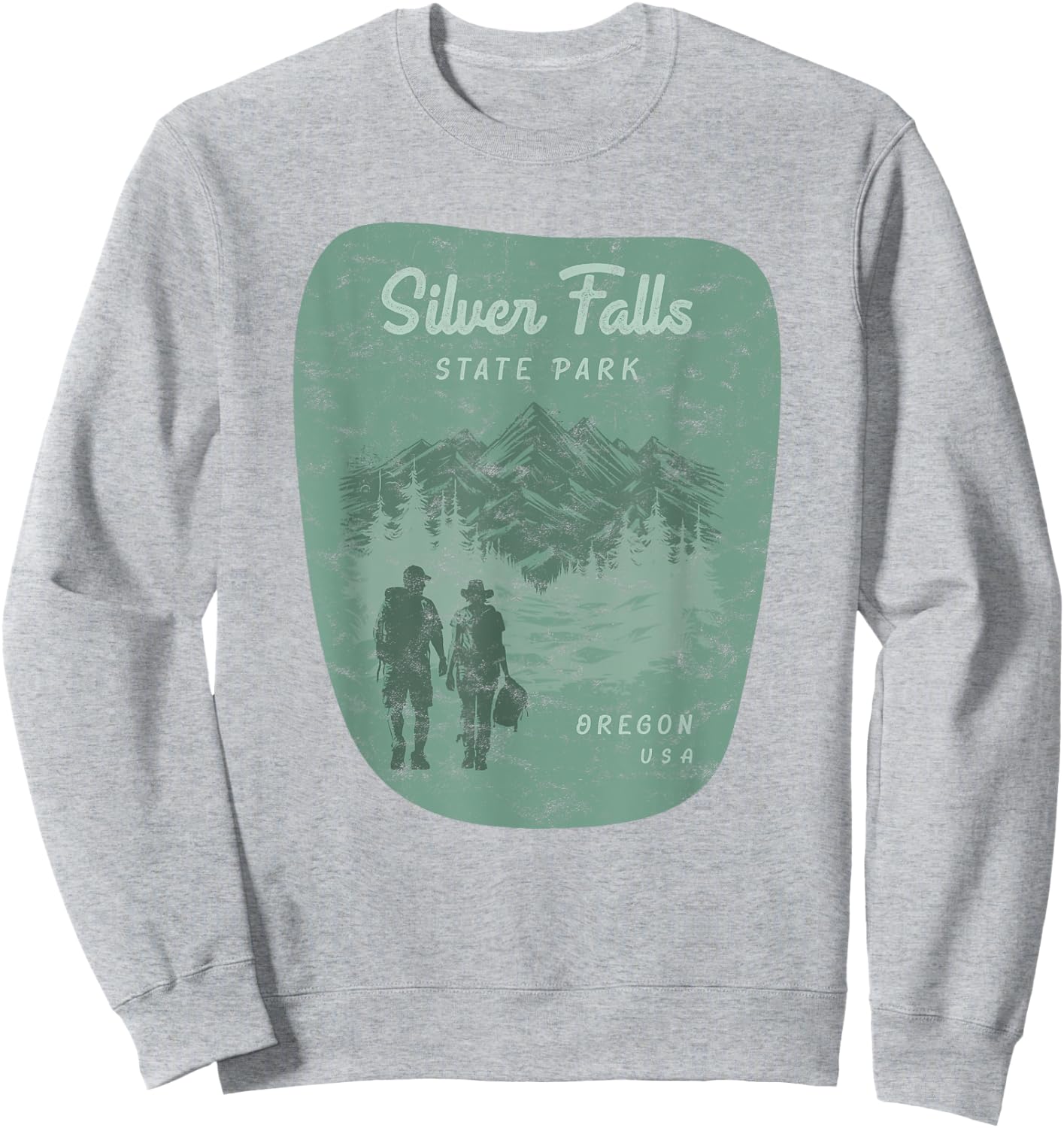 Silver Falls State Park Oregon Hiking Retro Vintage Sweatshirt - Sweatshirt | Ash