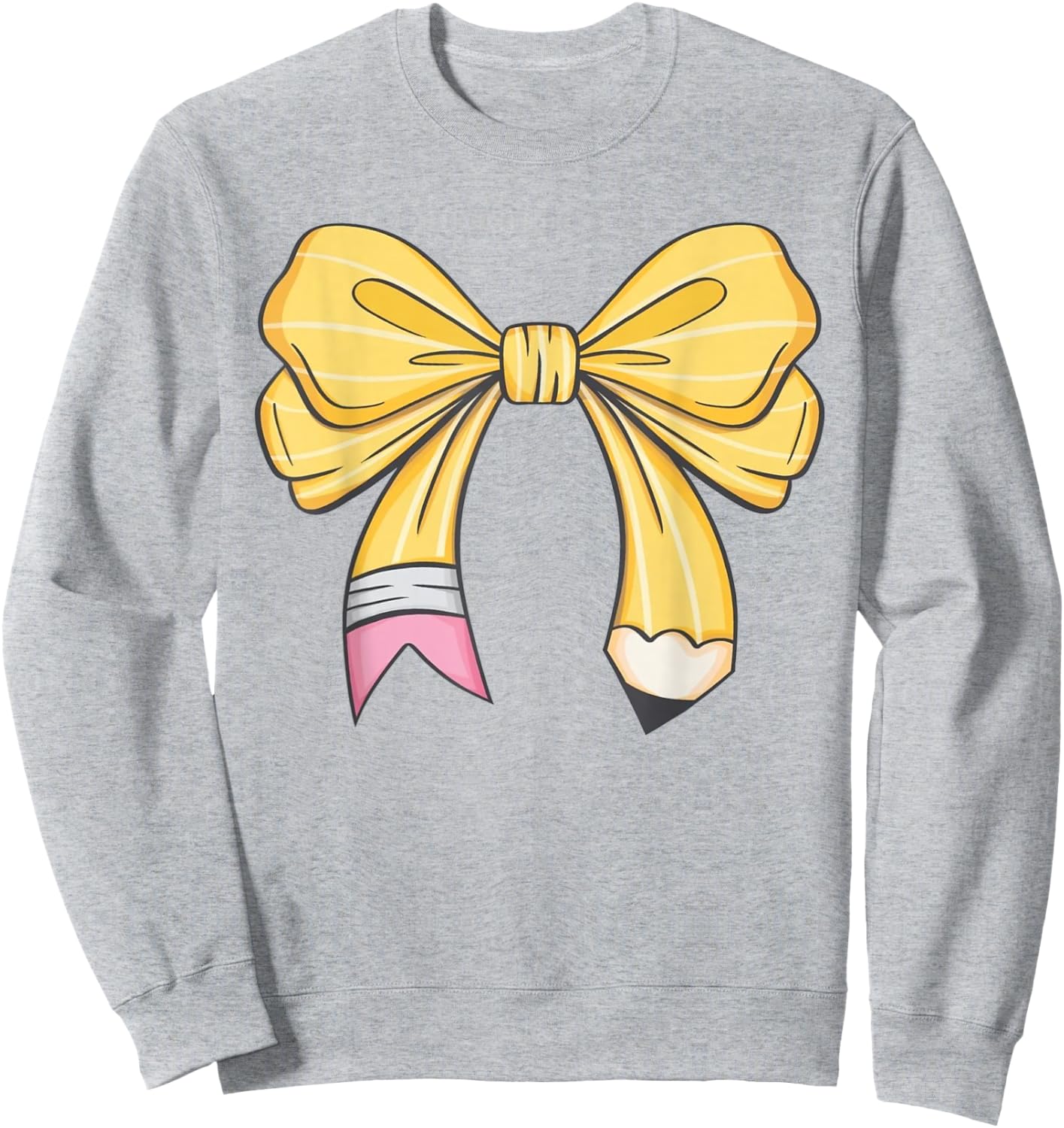 Coquette Pencil Bow Teacher Back To School Men Women Sweatshirt - Sweatshirt | Ash