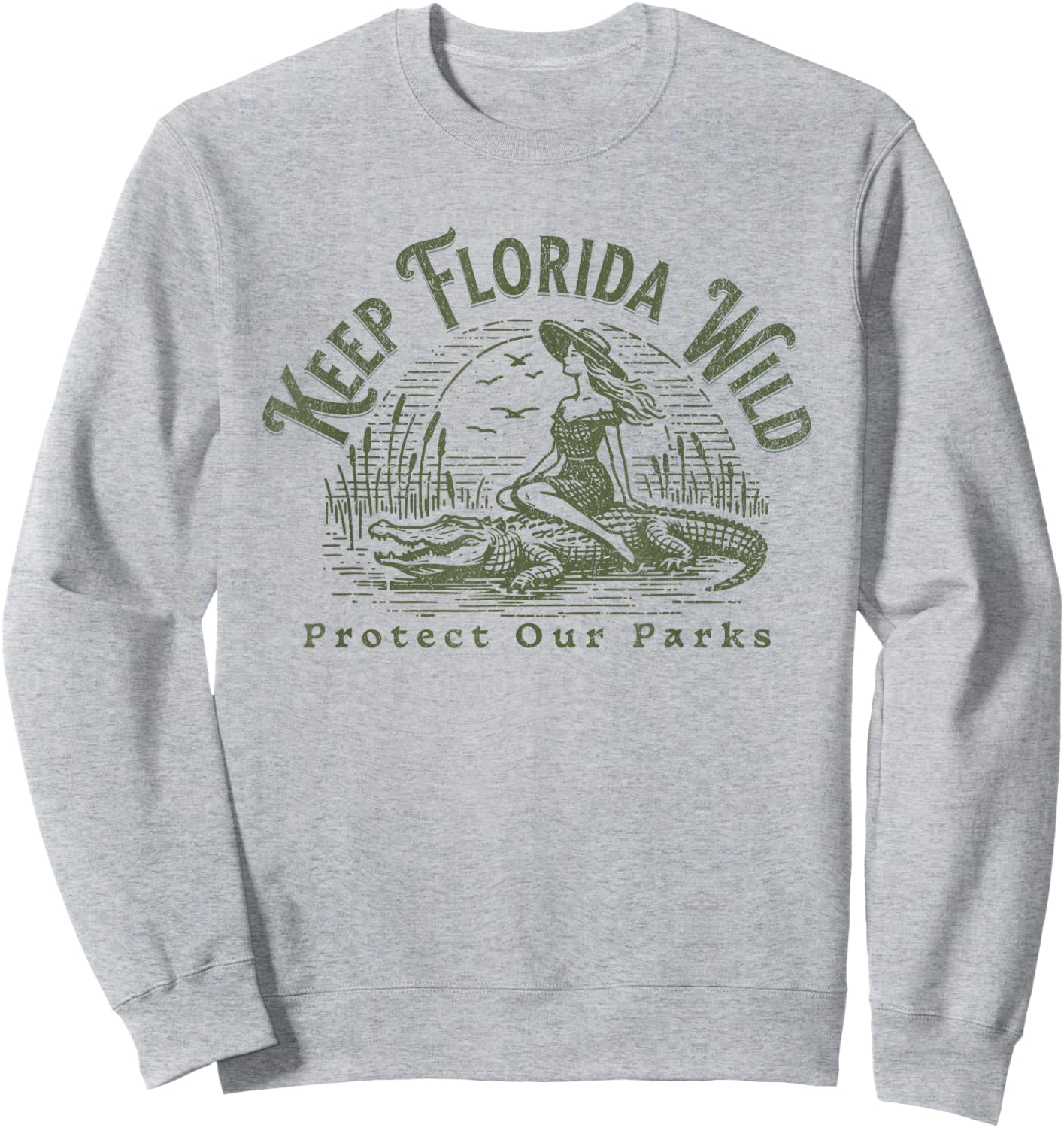 Florida Wildlife Parks Keep Florida Wild Alligator Sweatshirt - Sweatshirt | Ash