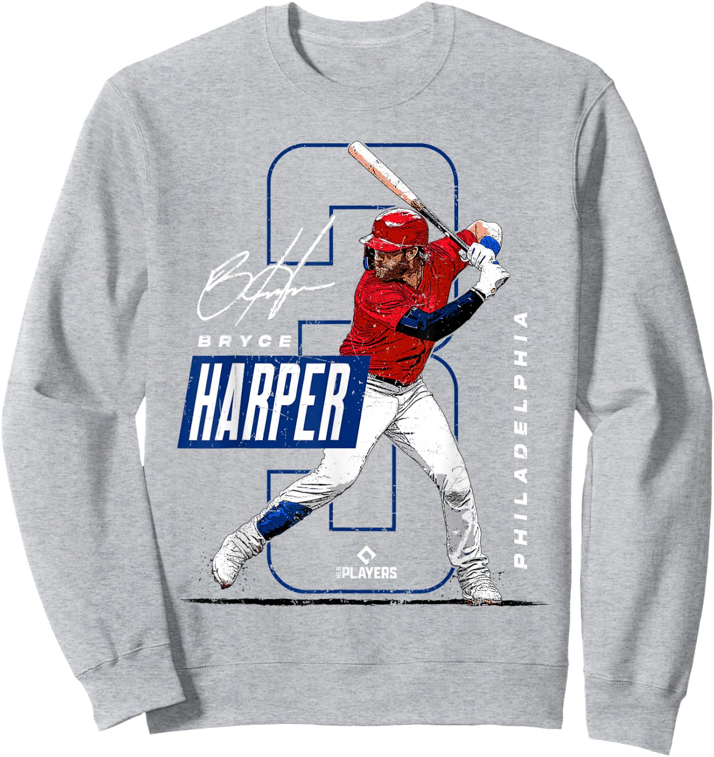 Bryce Harper | Philadelphia MLB Players | MLBHARP3004 Sweatshirt - Sweatshirt | Ash