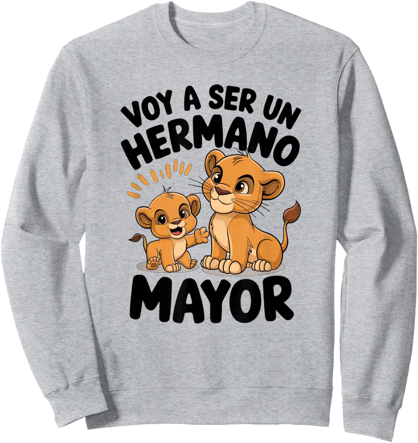 New Baby Announcement Spanish Big Brother Lion Cubs Sweatshirt - Sweatshirt | Ash