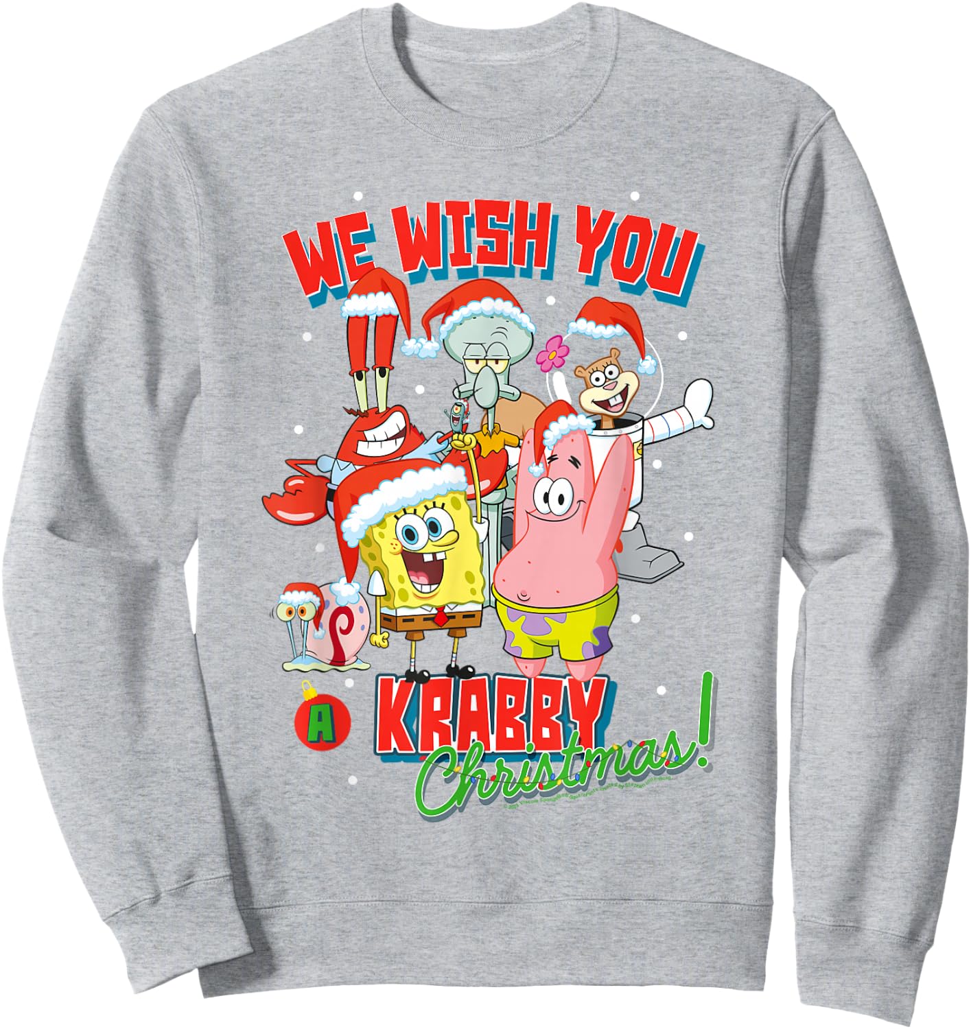 SpongeBob SquarePants Crabby Christmas Sweatshirt - Sweatshirt | Ash