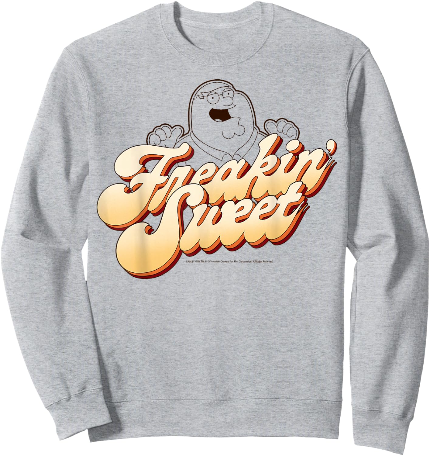 Family Guy Peter Griffin Freakin' Sweet Retro Chest Logo Sweatshirt - Sweatshirt | Ash