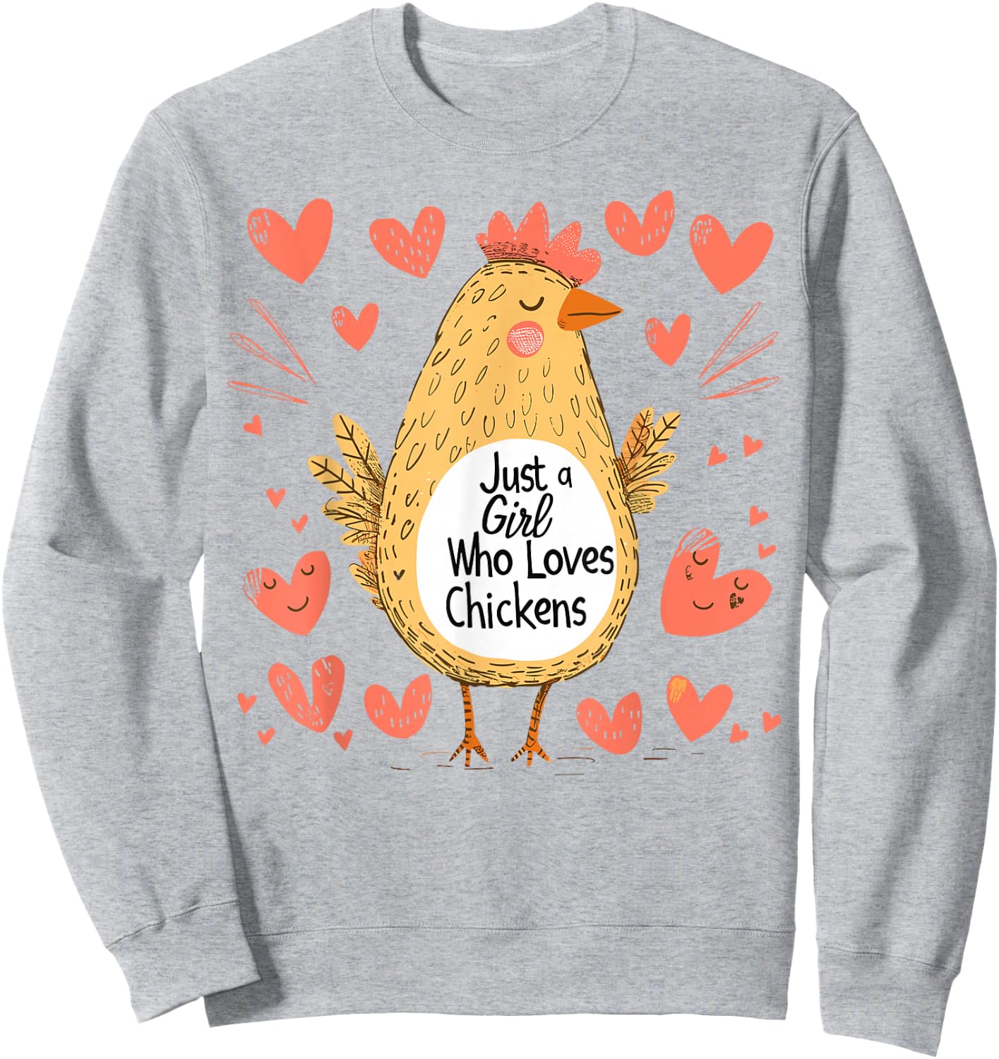 Funny Chicken Lovers Gift Just A Girl Who Loves Chickens Sweatshirt - Sweatshirt | Ash