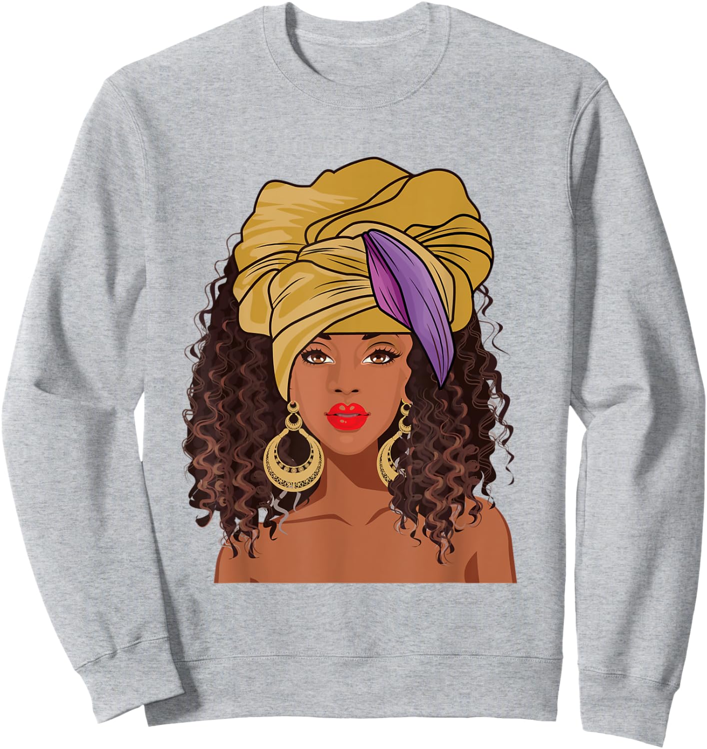 Black History Month African American apparel Afro Hair face Sweatshirt - Sweatshirt | Ash