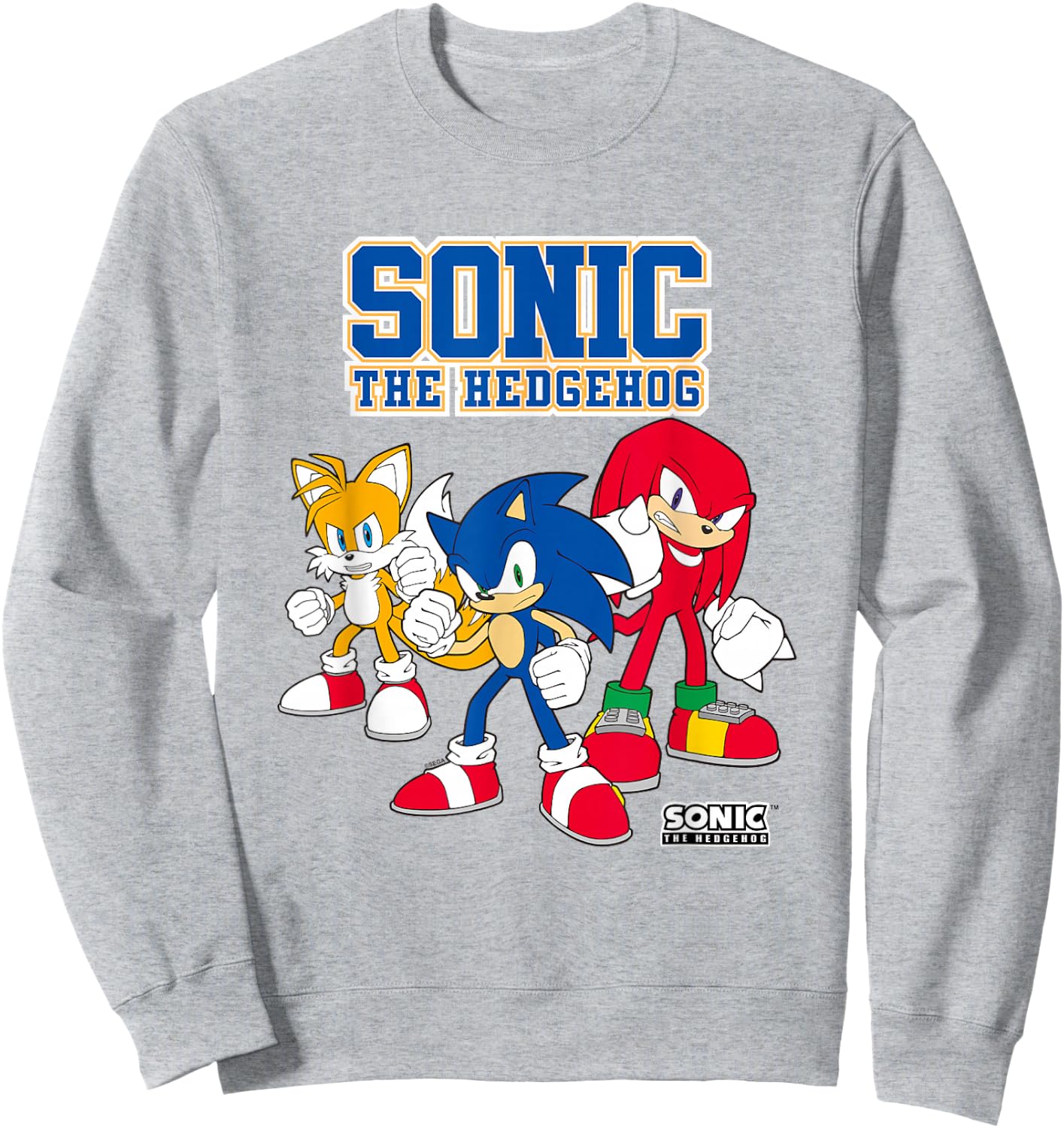 Sonic The Hedgehog Main Trio Heroic Poses Group Shot Sweatshirt - Sweatshirt | Ash