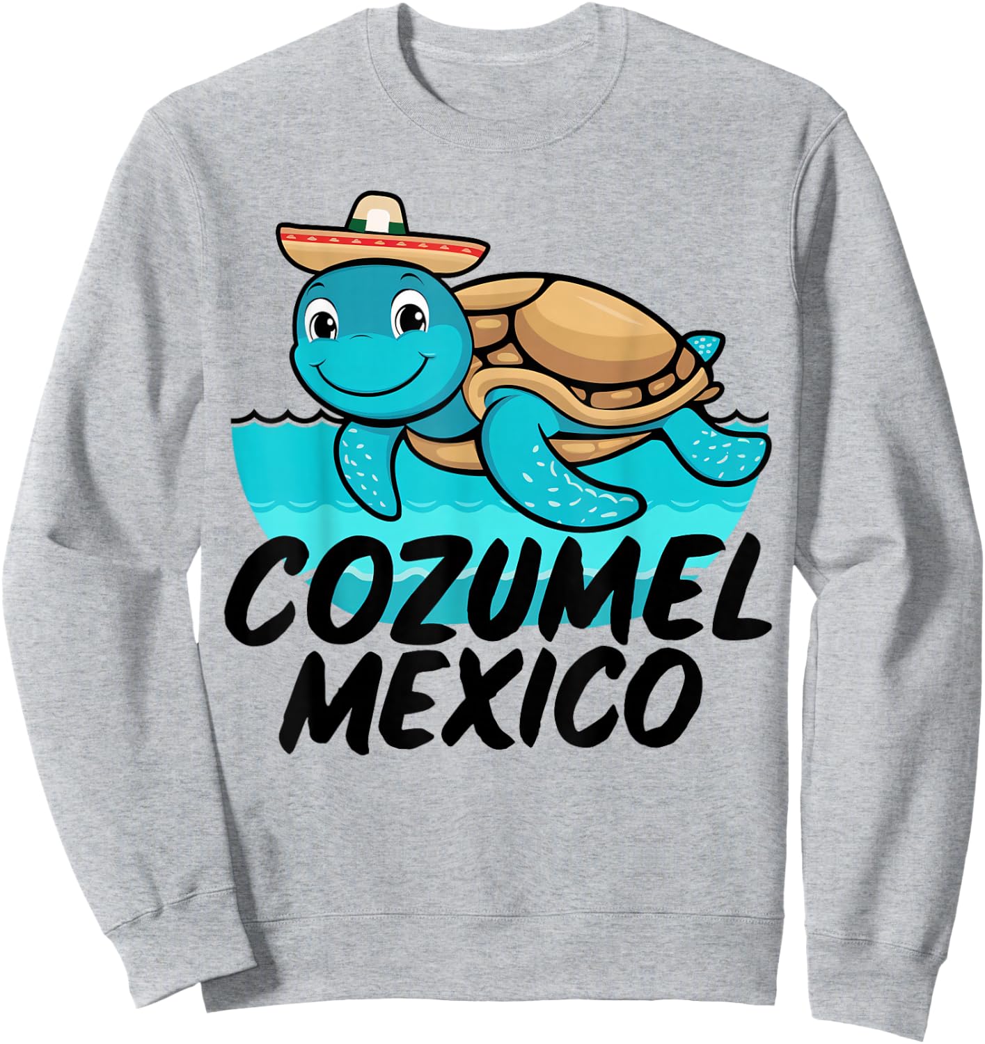 Cozumel Mexico Sea Turtle Colorful Boys Girls Toddler Sweatshirt - Sweatshirt | Ash