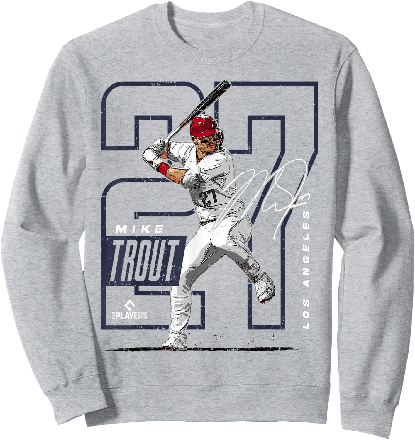 Mike Trout | Los Angeles Baseball MLB Players | MLBTRO4004 Sweatshirt - Sweatshirt | Ash