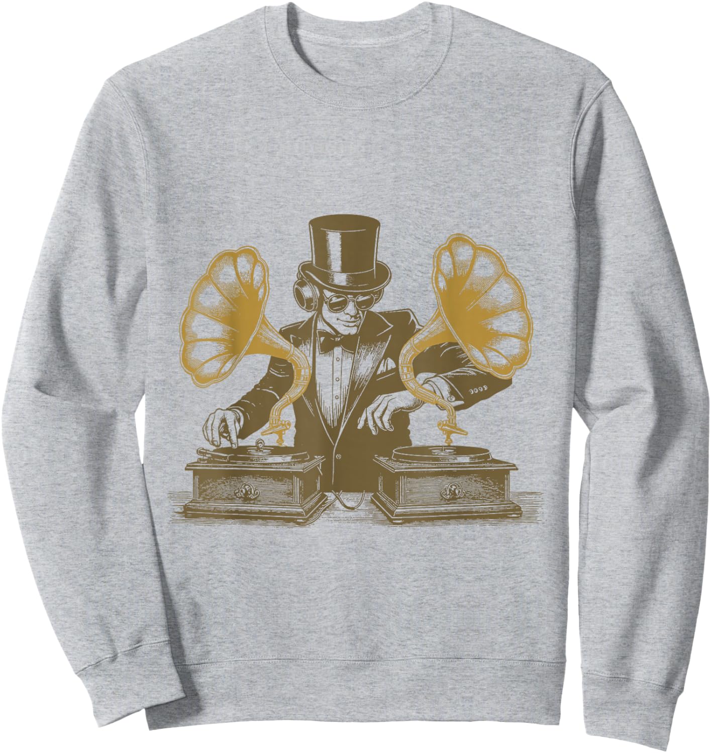 Gramophone Vinyl DJ Shirt Retro Vintage DJ - Drop The Beat Sweatshirt - Sweatshirt | Ash