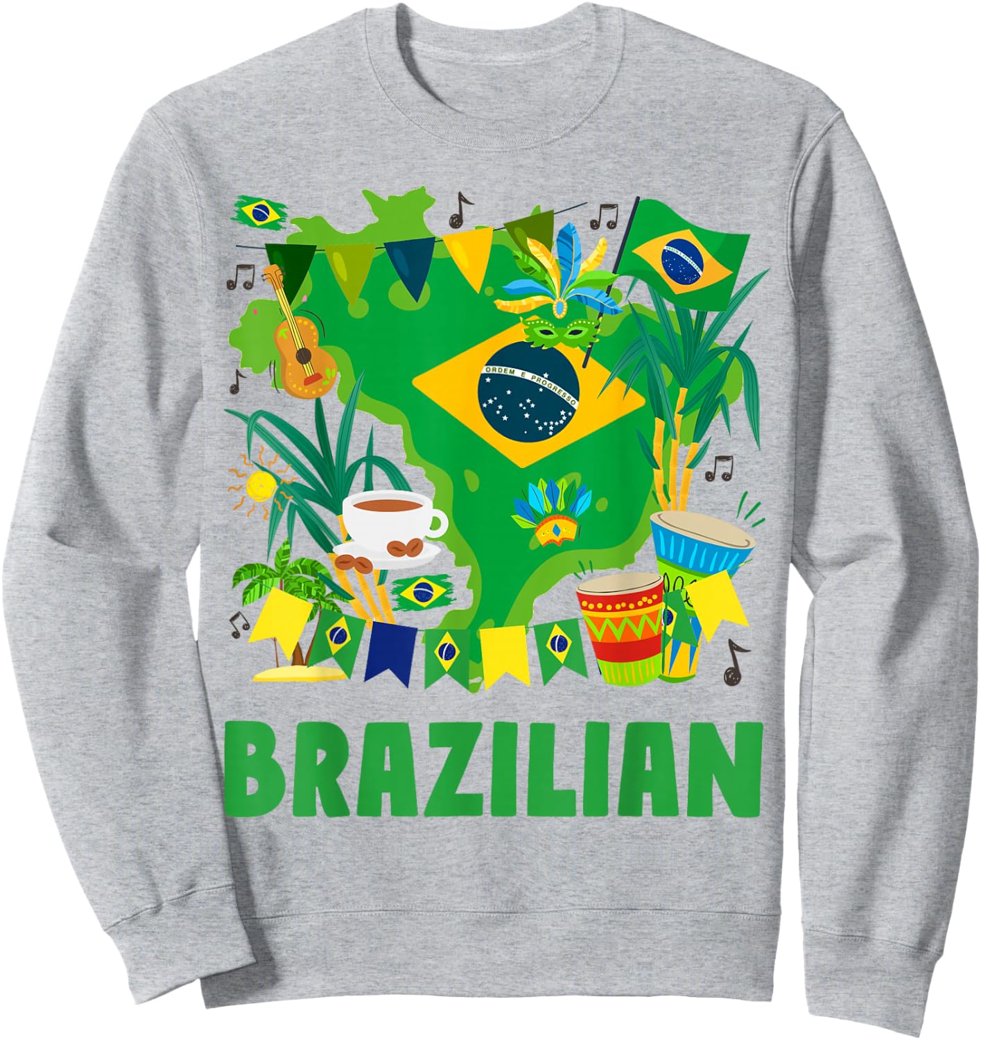 Brazil Flag Outfit Idea For Kids Brasil & Brazilian Flag Sweatshirt - Sweatshirt | Ash