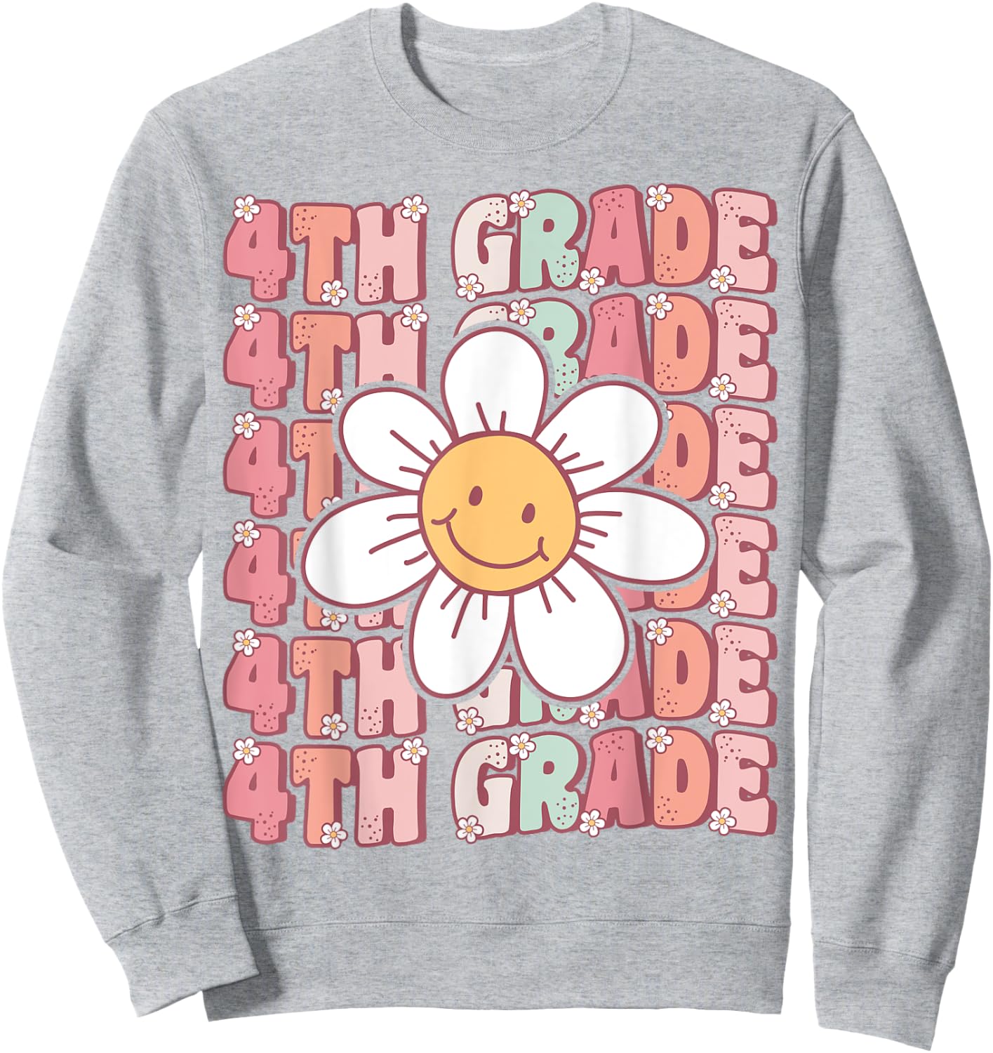 Groovy 4th Grade Back To School First Day of Fourth Grade Sweatshirt - Sweatshirt | Ash