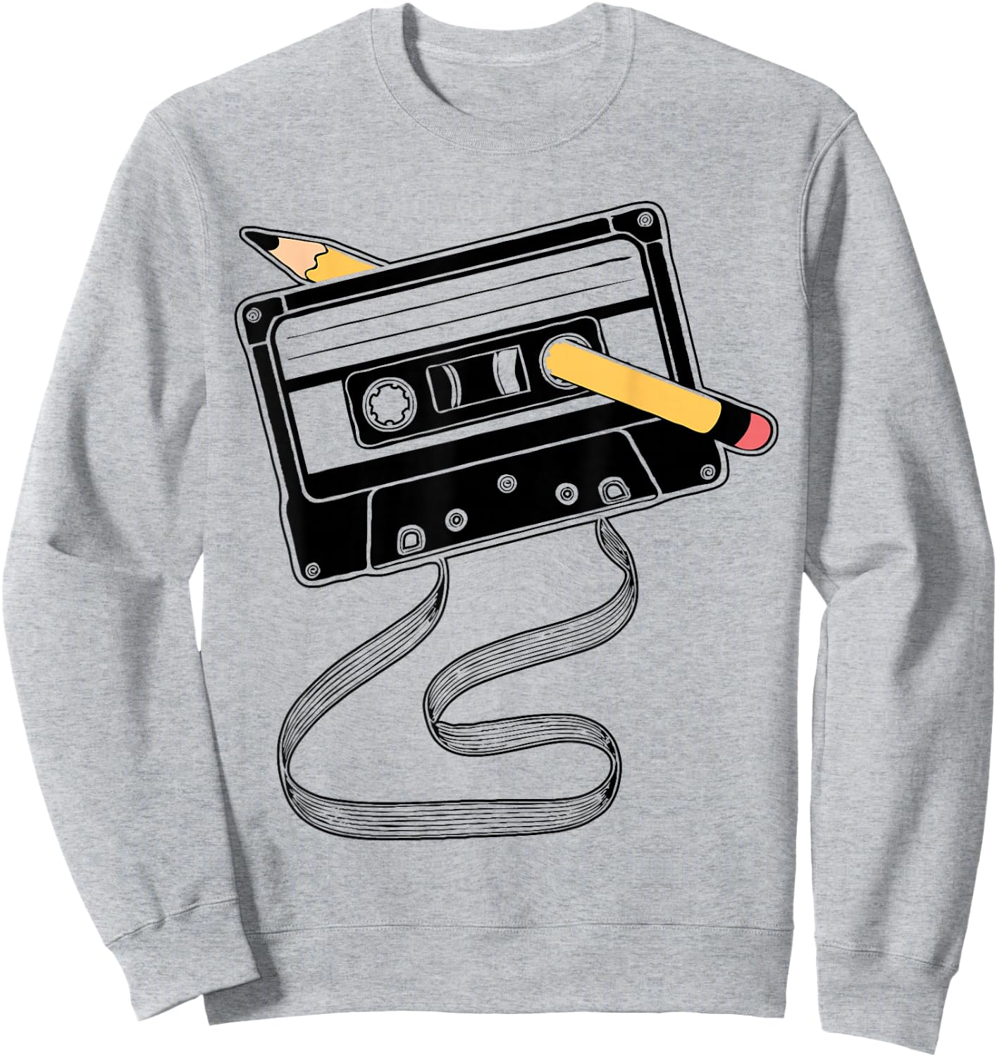 I'm This Old Cassette Tape Pencil Sweatshirt - Sweatshirt | Ash