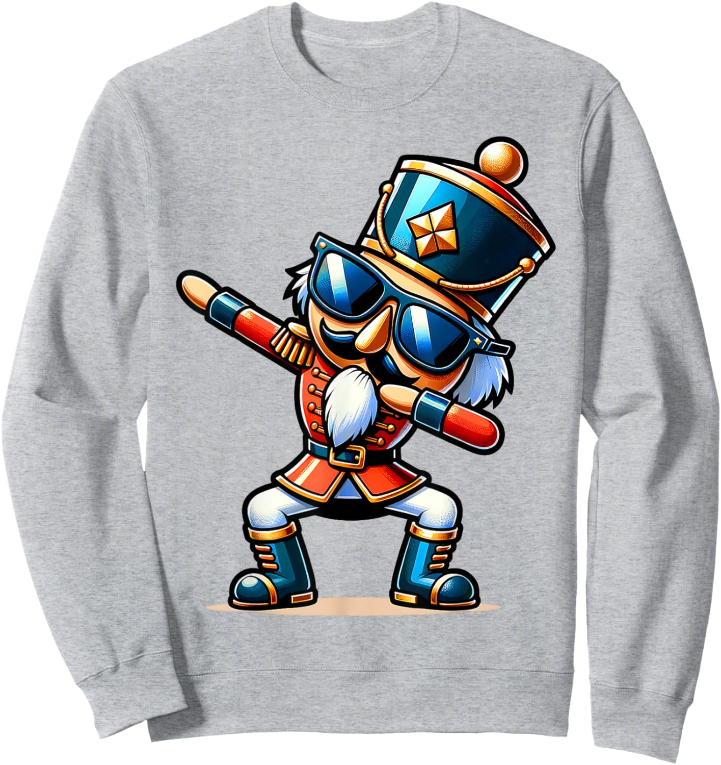 Christmas Nutcracker Dabbing Boys Santa Xmas Funny Sweatshirt - Sweatshirt | Ash