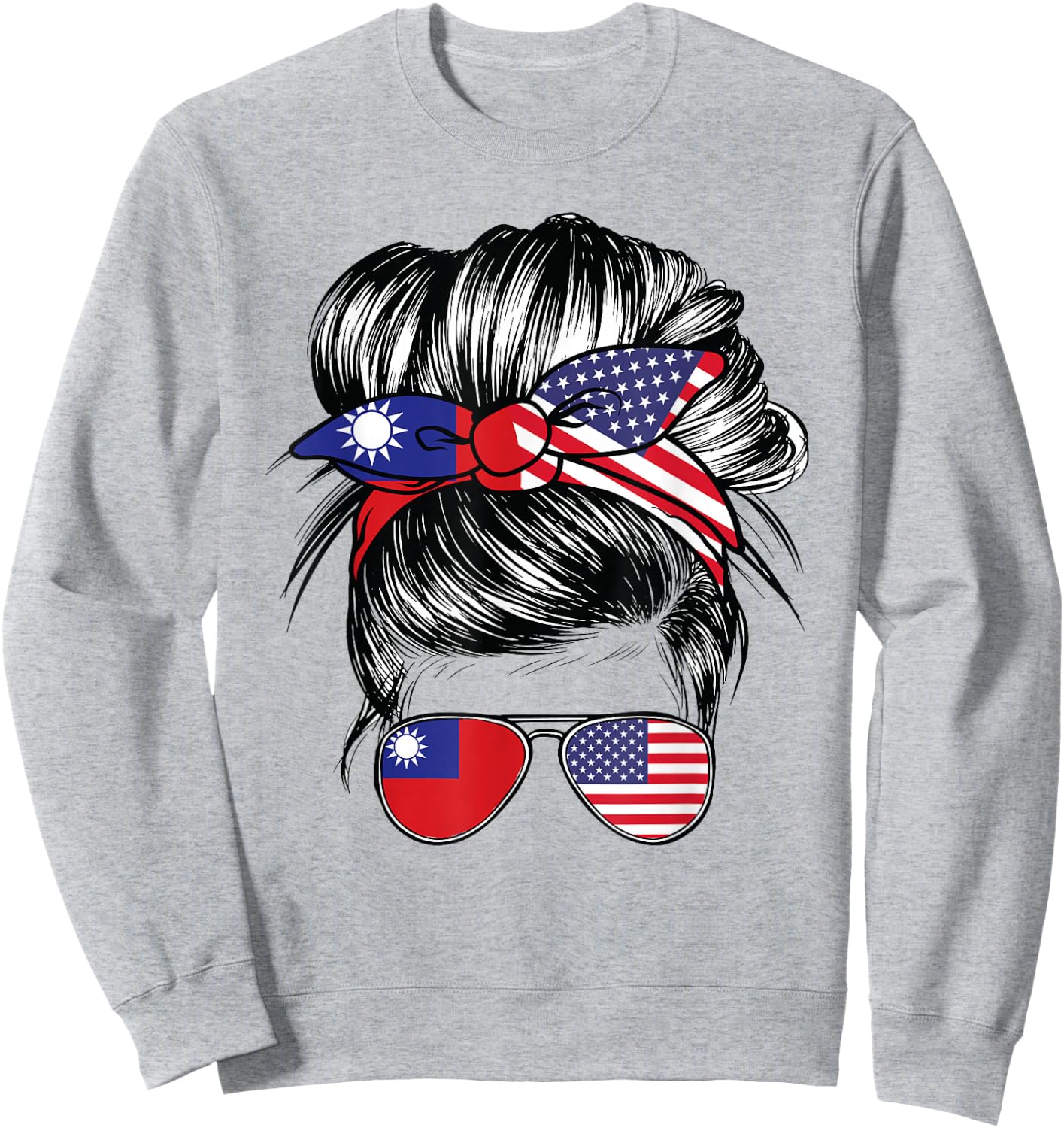 Taiwan Flag Taiwanese Women American USA Heritage Taiwan Sweatshirt - Sweatshirt | Ash