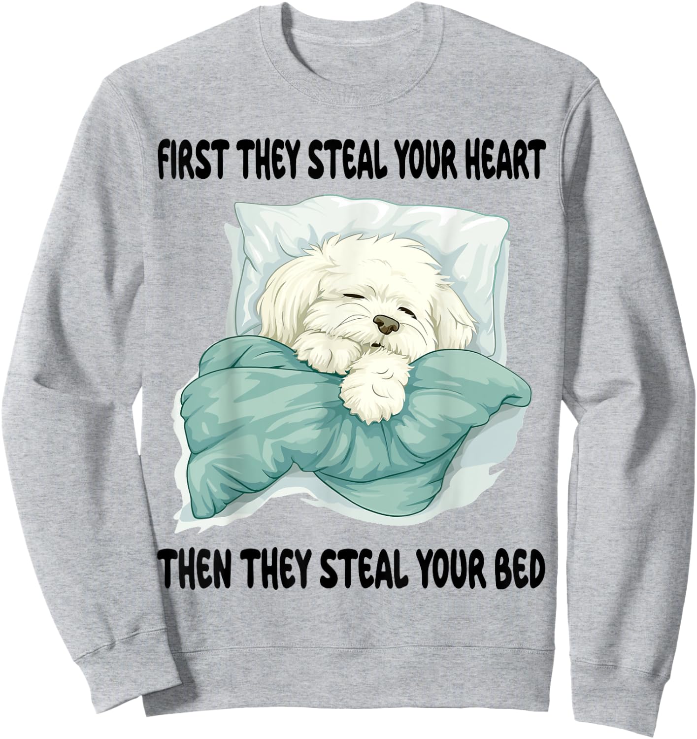 Coton De Tulear Sleeping Pajamas Nightgown Sweatshirt - Sweatshirt | Ash