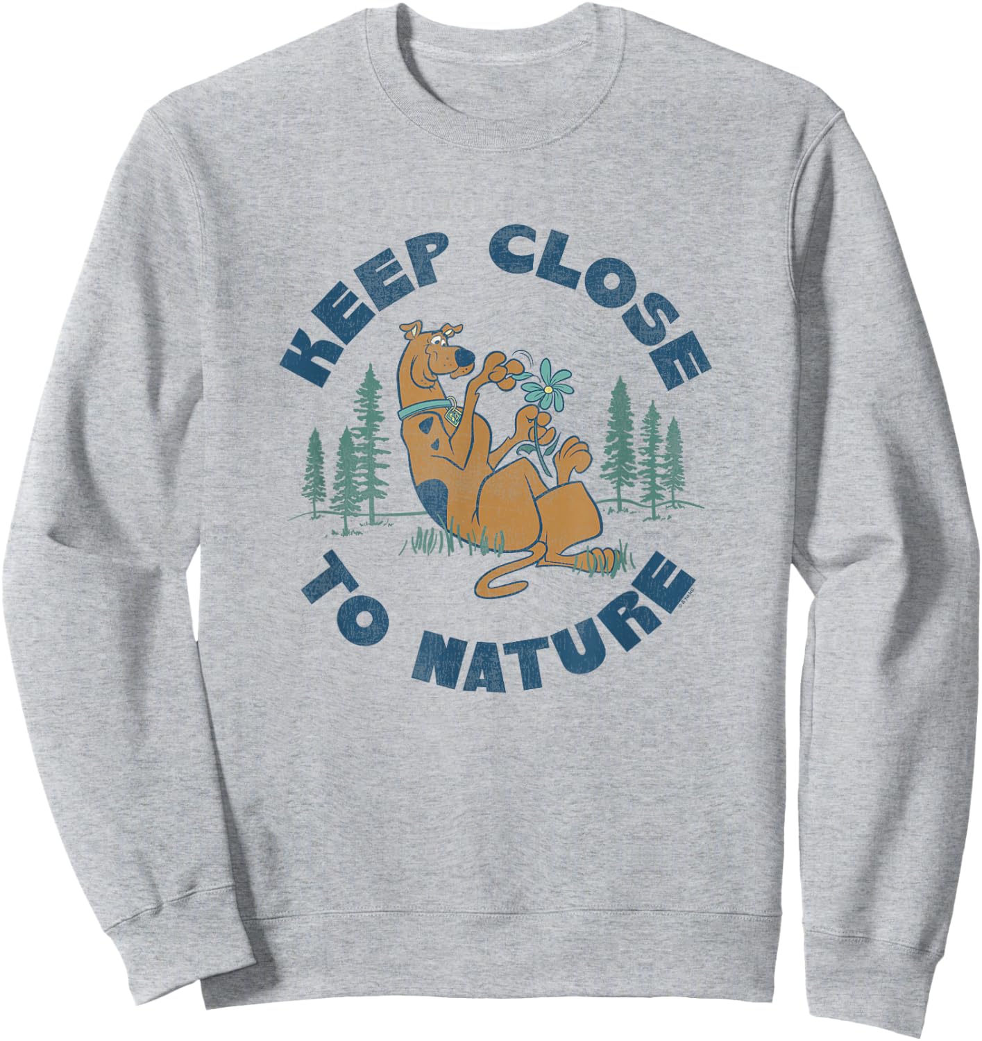 Scooby-Doo Vintage Earth Day Keep Close To Nature Poster Sweatshirt - Sweatshirt | Ash