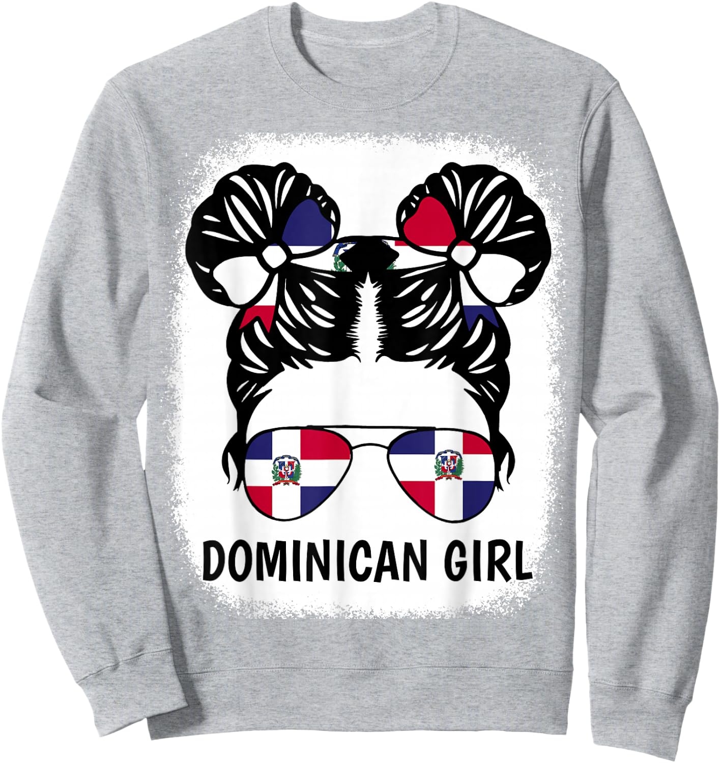 Dominican Girl Dominicana Republic Flag Hispanic Heritage Sweatshirt - Sweatshirt | Ash