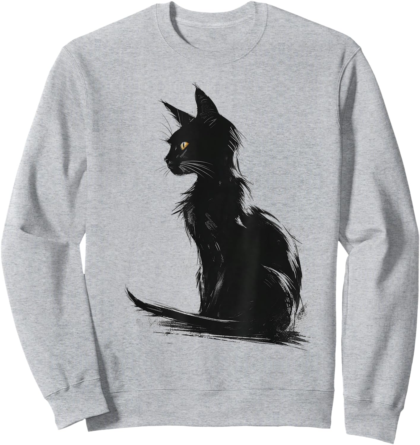 Cat Abstract Graphic Drawing Artwork Animal Cat Men Women Kids Sweatshirt - Sweatshirt | Ash