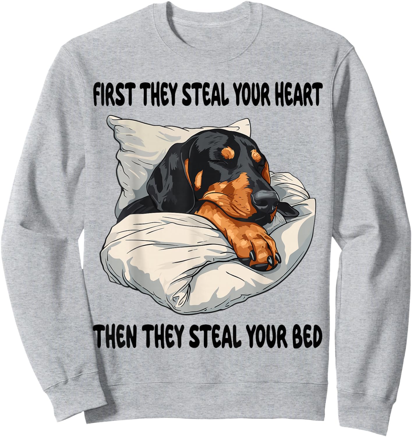 Black And Tan Coonhound Sleeping Pajamas Nightgown Sweatshirt - Sweatshirt | Ash
