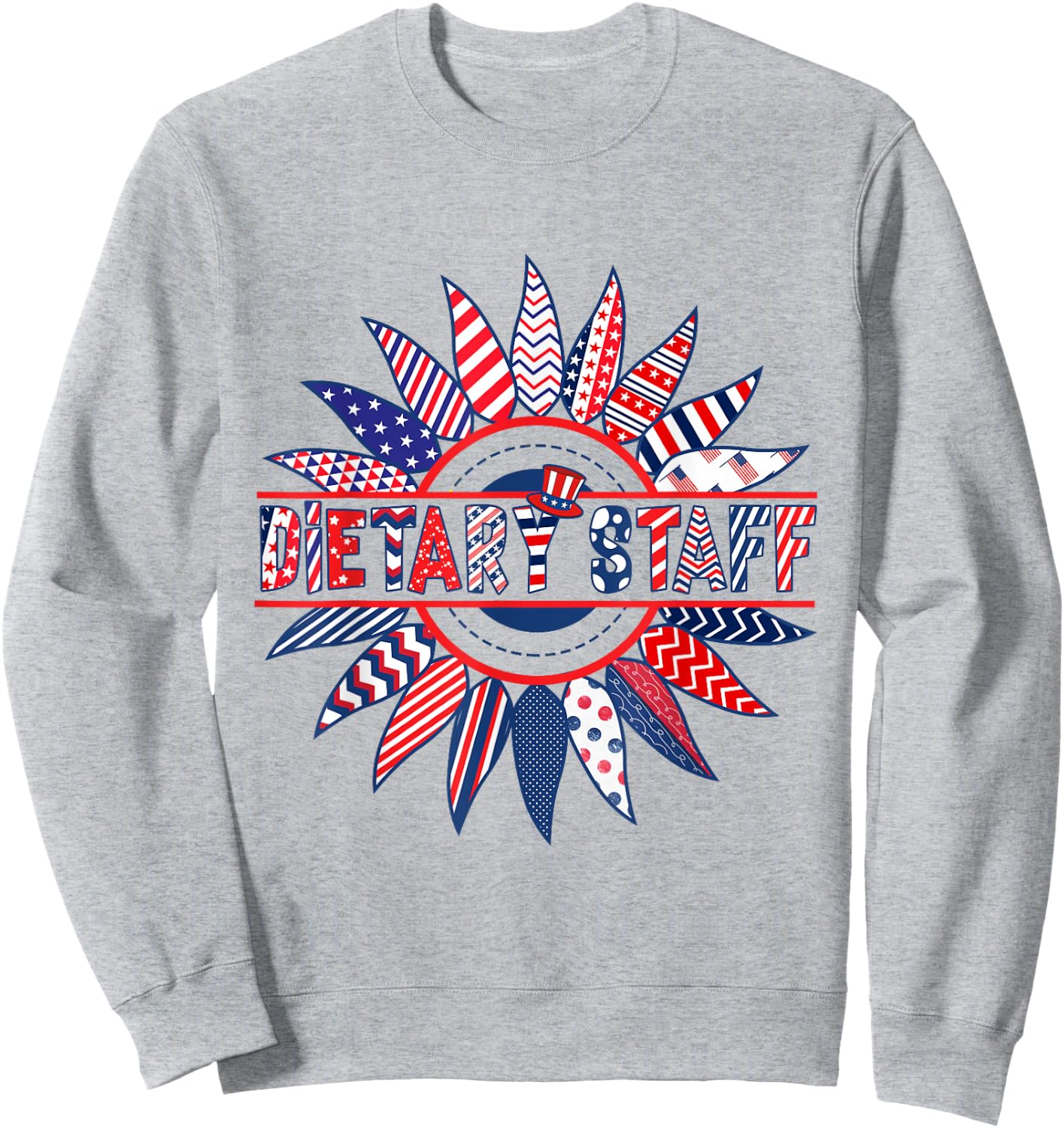 Sunflower Patriotic Dietary Staff 4th Of July 2024 Women Men Sweatshirt - Sweatshirt | Ash