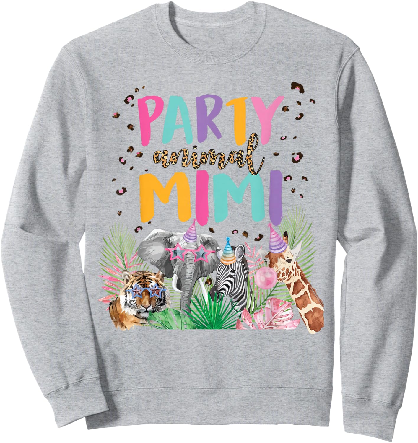 Mimi Of The Birthday Boy Girl Zoo Theme Animal Party Sweatshirt - Sweatshirt | Ash