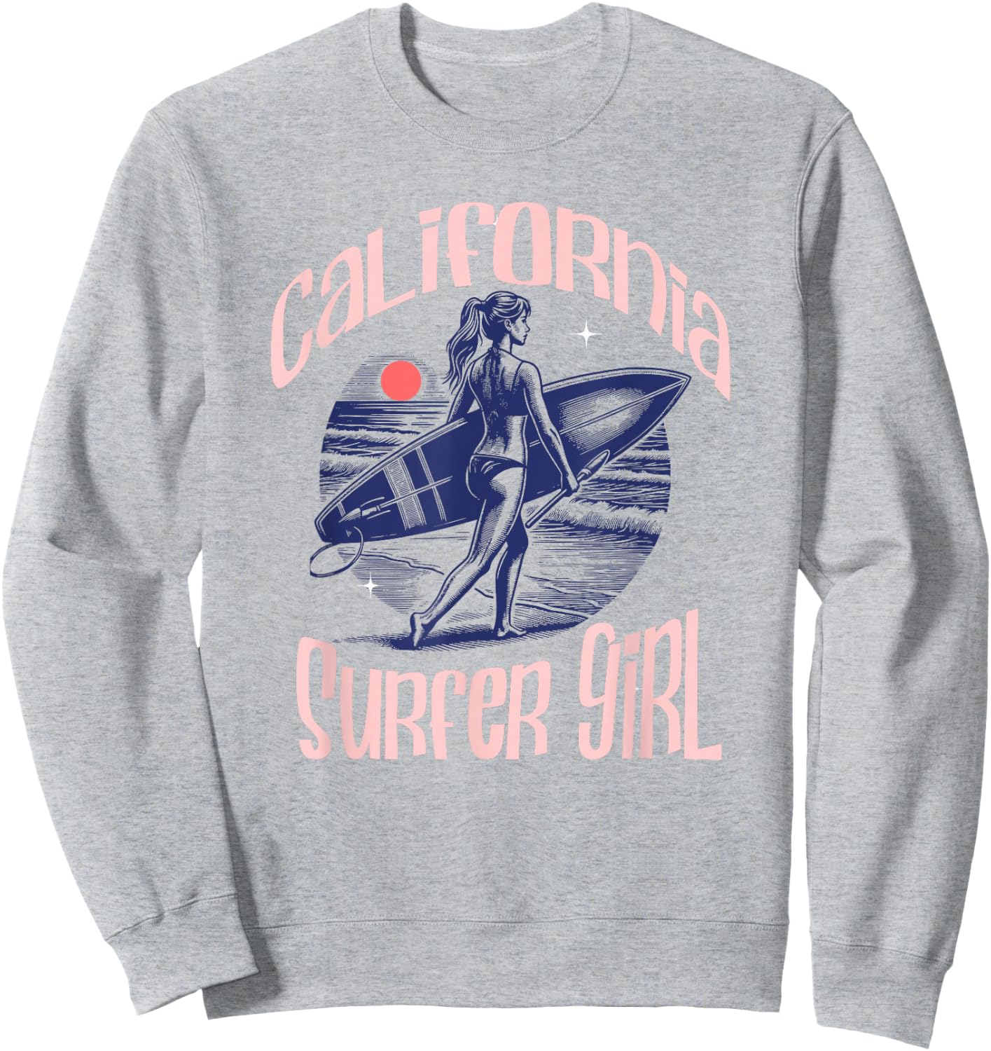 California Surfer Girl Beach Cute Summer Sweatshirt - Sweatshirt | Ash
