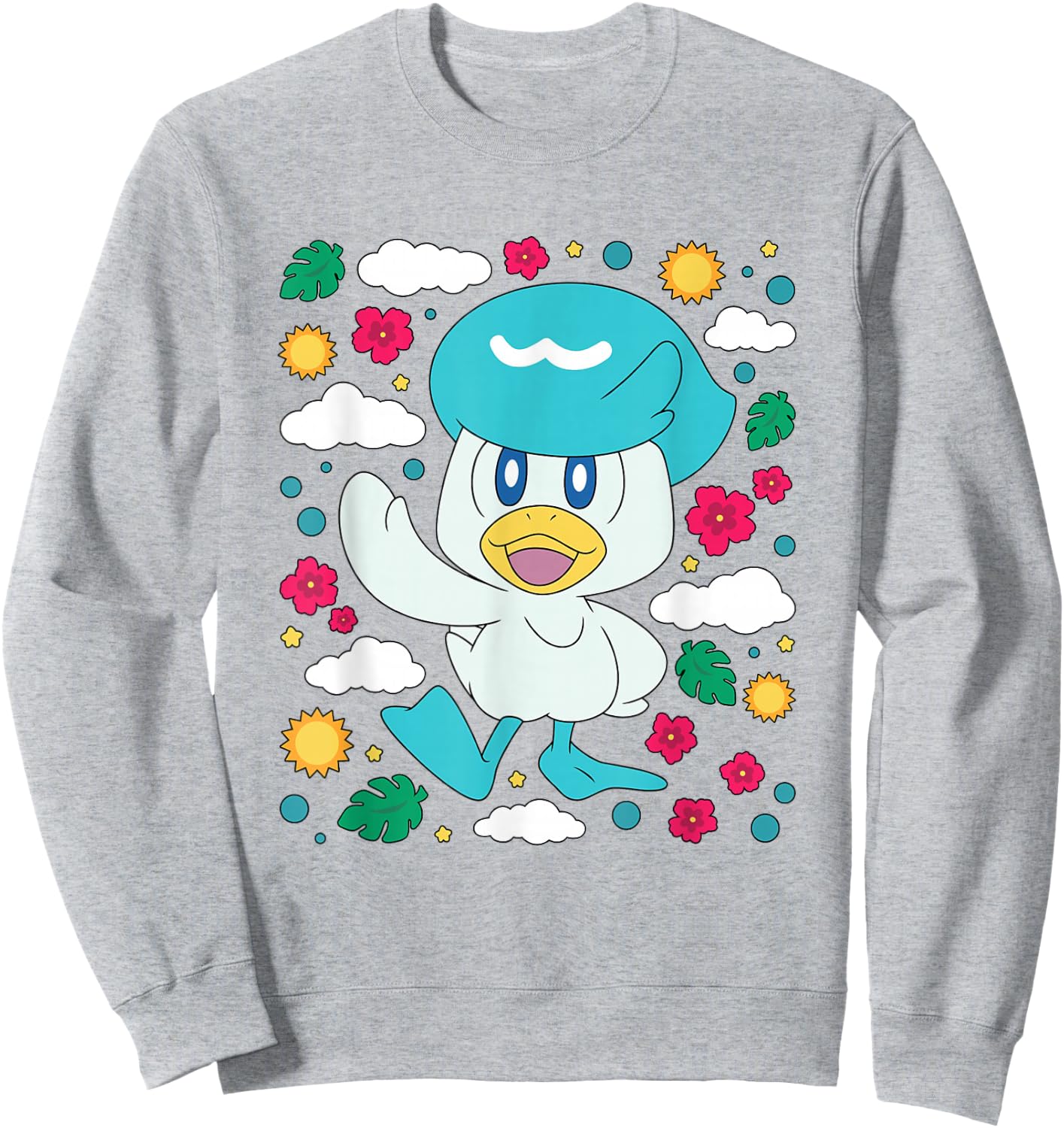Pokémon Iconic Cute Quaxly Colorful Big Chest Logo Sweatshirt - Sweatshirt | Ash