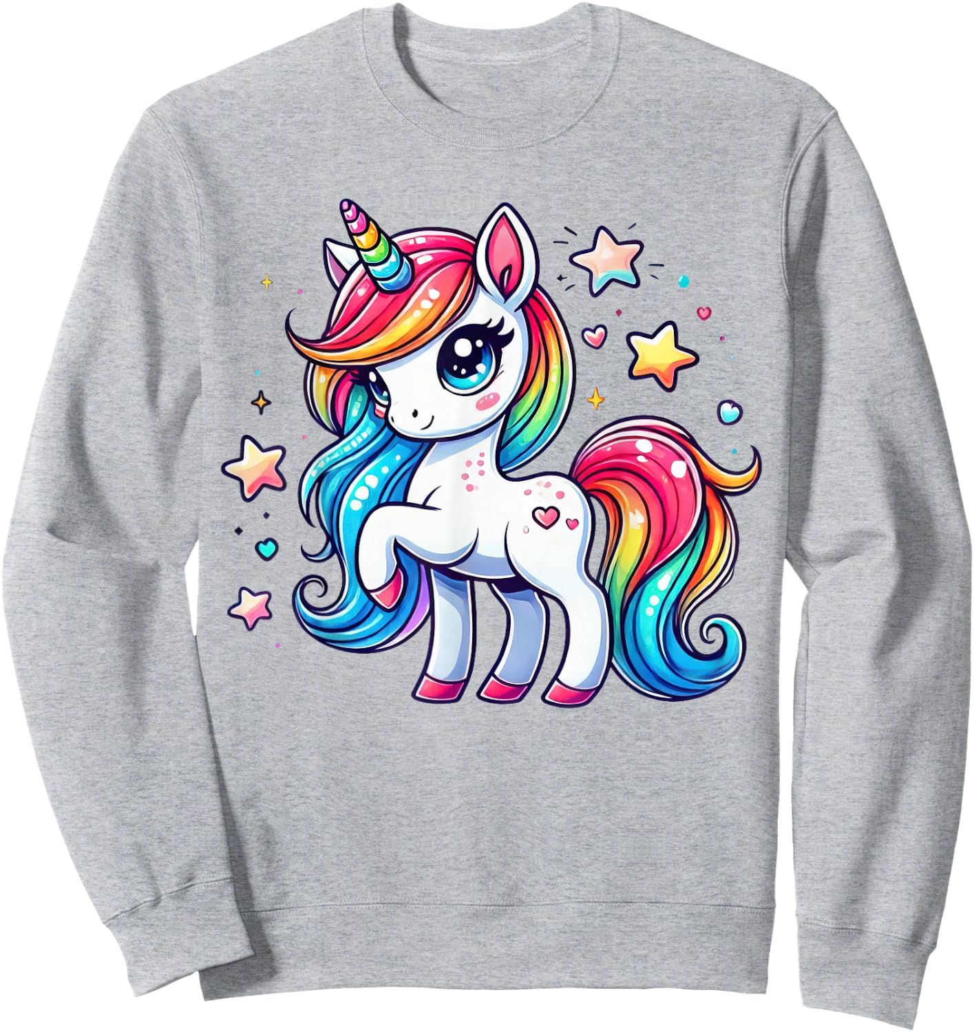 Unicorn For Girls Cute Rainbow Magical Unicorn Sweatshirt - Sweatshirt | Ash