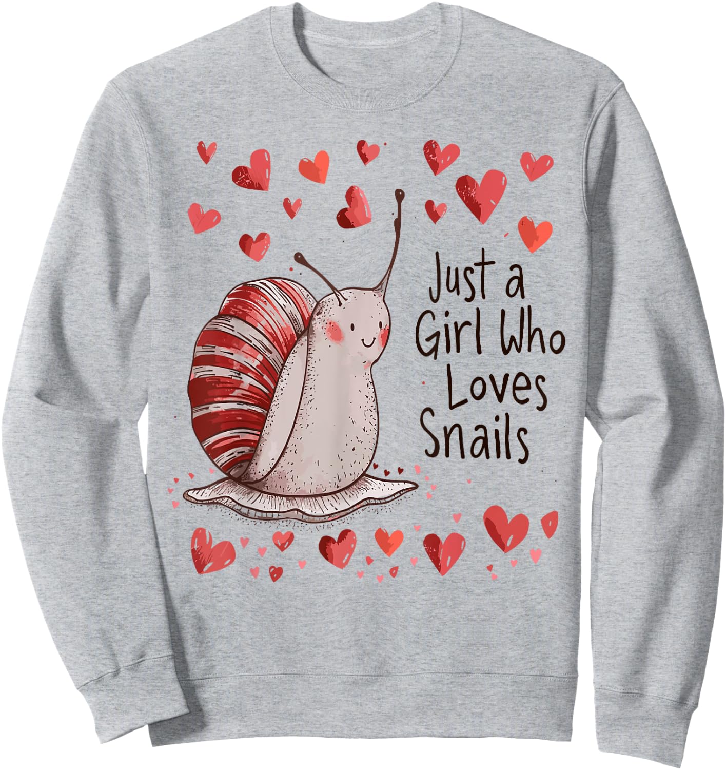 Cute Snails Lovers Gift - Just A Girl Who Loves Snails Sweatshirt - Sweatshirt | Ash