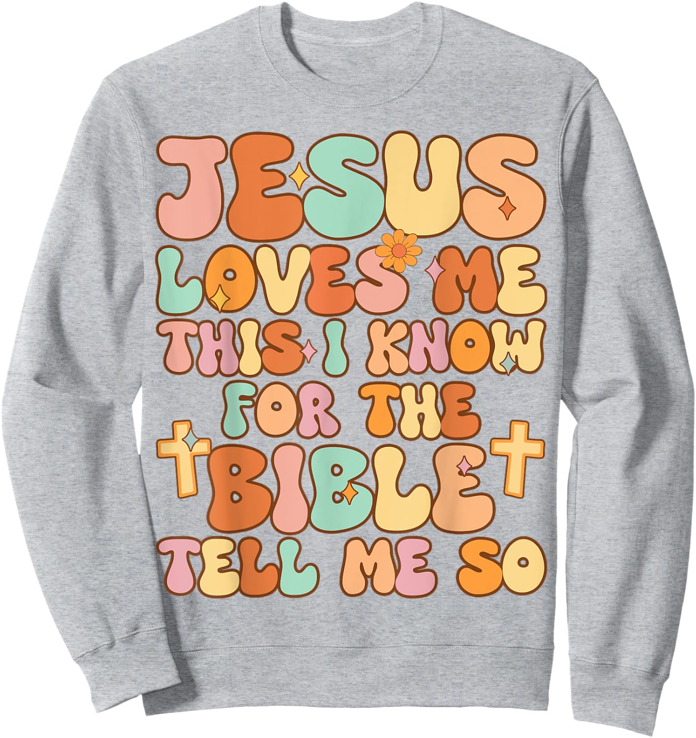 Toddler Jesus Loves Me This I Know Kid Youth Jesus Christian Sweatshirt - Sweatshirt | Ash