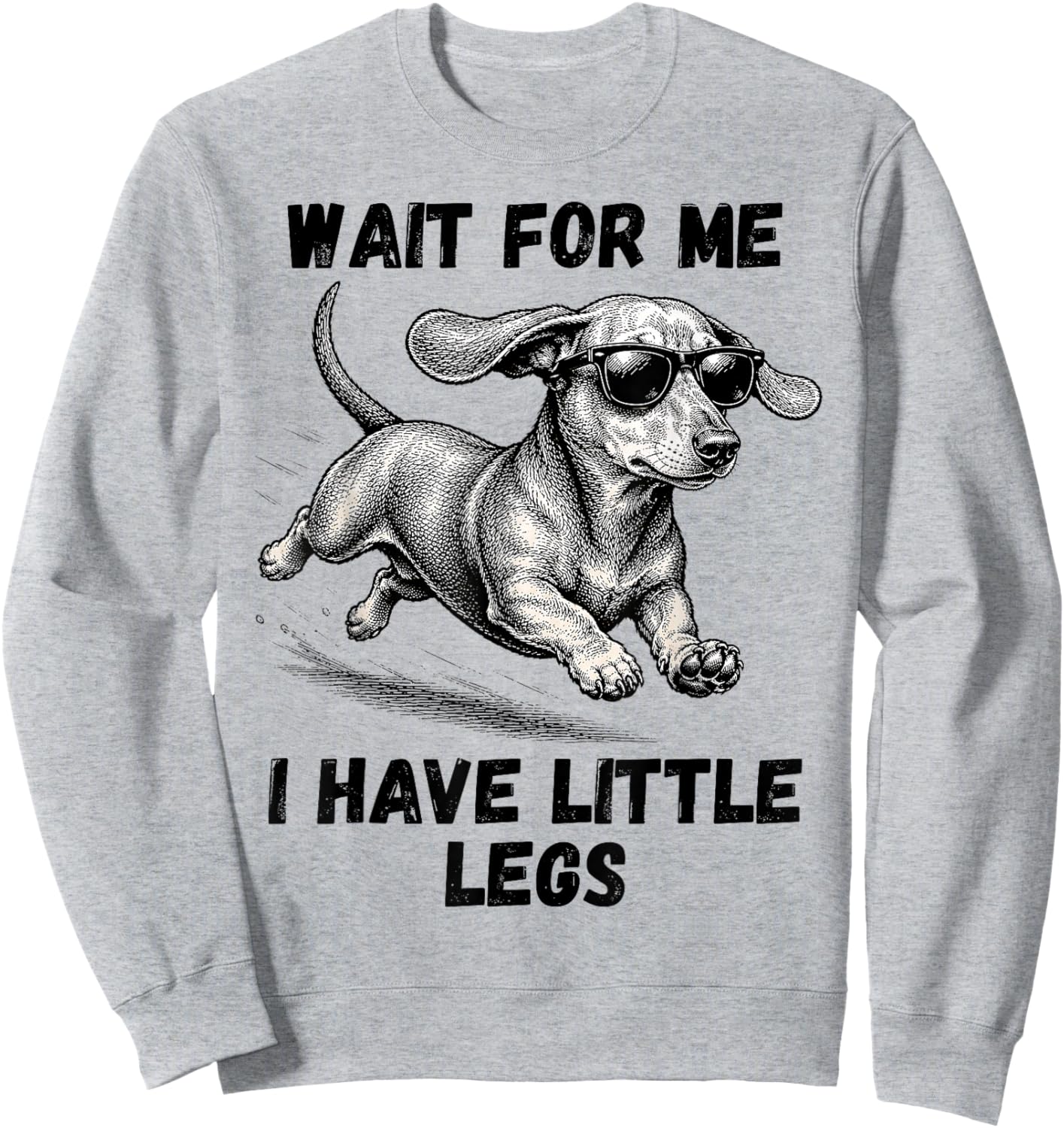 Wait for Me I Have Little Legs Dachshund Funny Dog Mom Sweatshirt - Sweatshirt | Ash