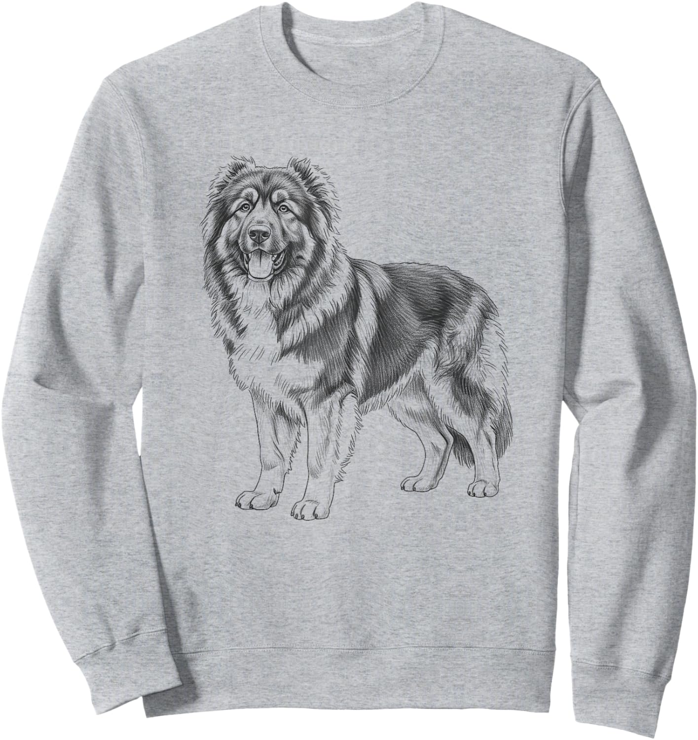 Vintage Caucasian Shepherd Drawing Art Design Sweatshirt - Sweatshirt | Ash