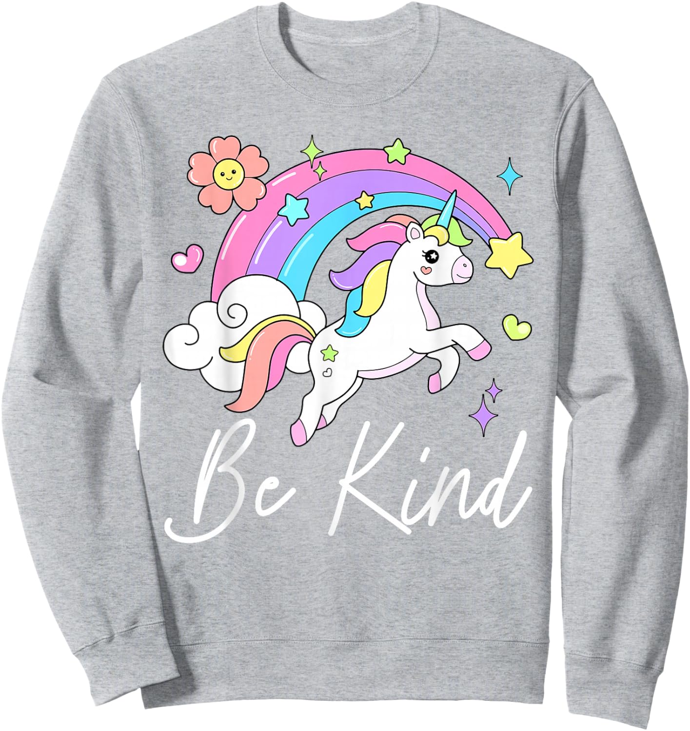 Be Kind Stop Bullying Unicorn Rainbow Unity Day Wear Orange Sweatshirt - Sweatshirt | Ash