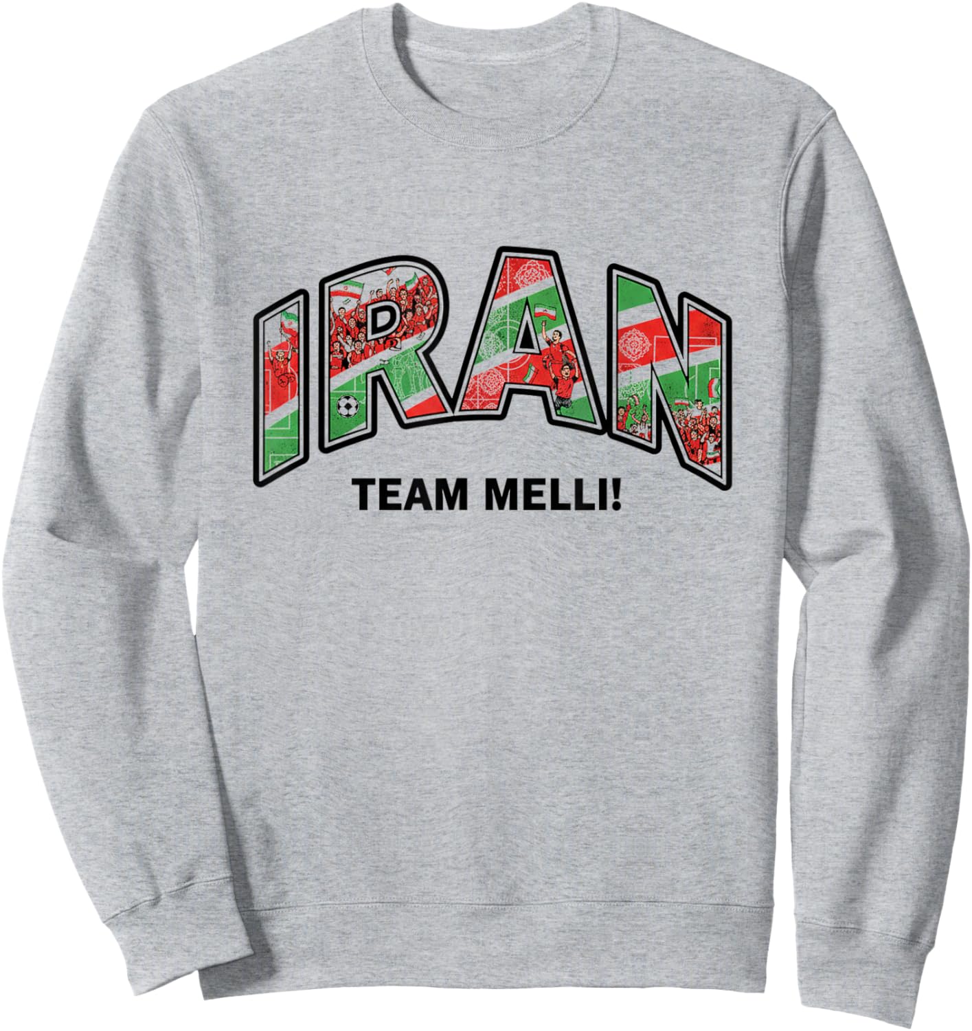 Soccer Fan Shirt 2026 Iran Team Melli Supporters Sweatshirt - Sweatshirt | Ash