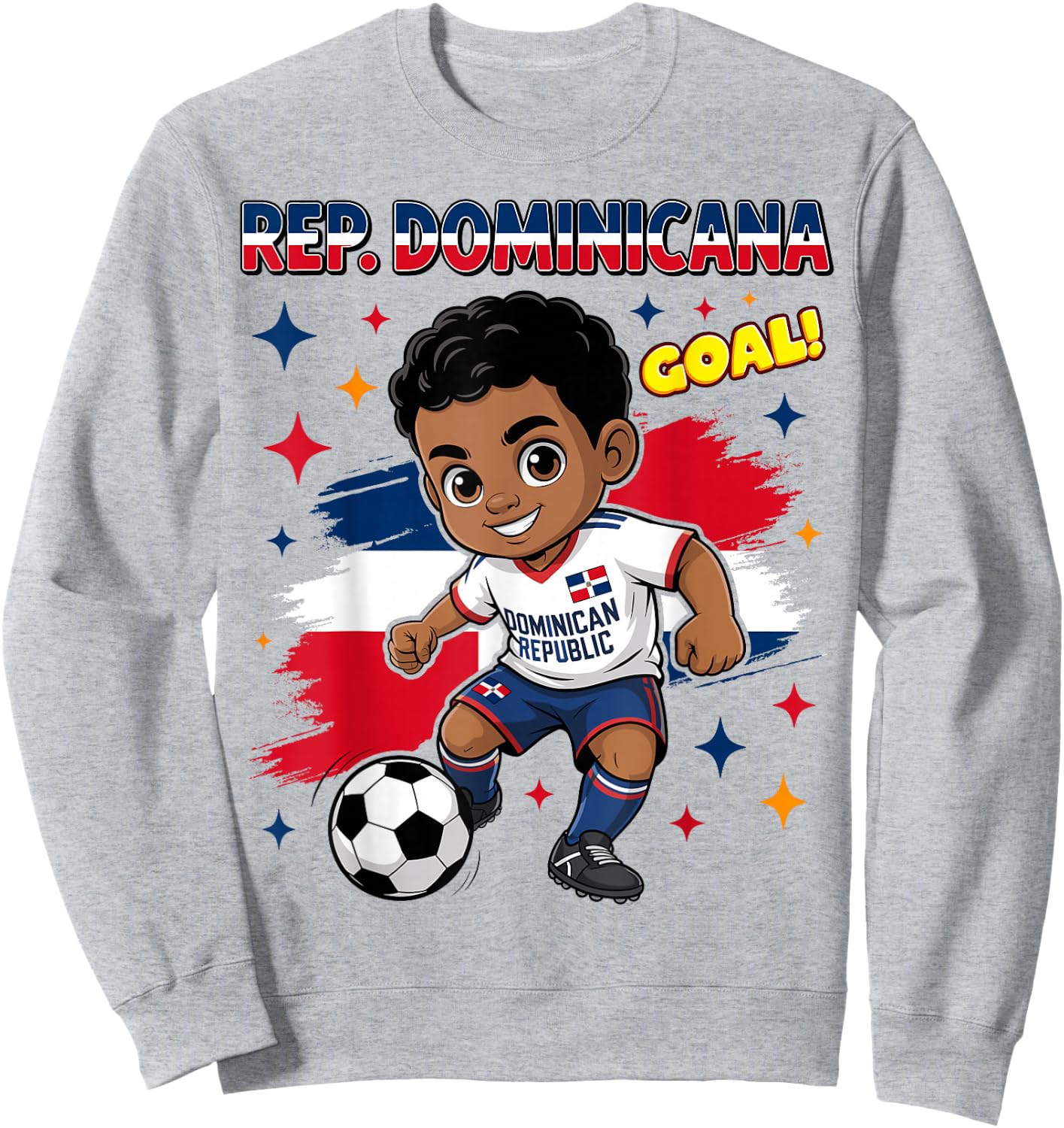 Republica Dominicana Kid Goal Dominican Flag for Boys Kids Sweatshirt - Sweatshirt | Ash
