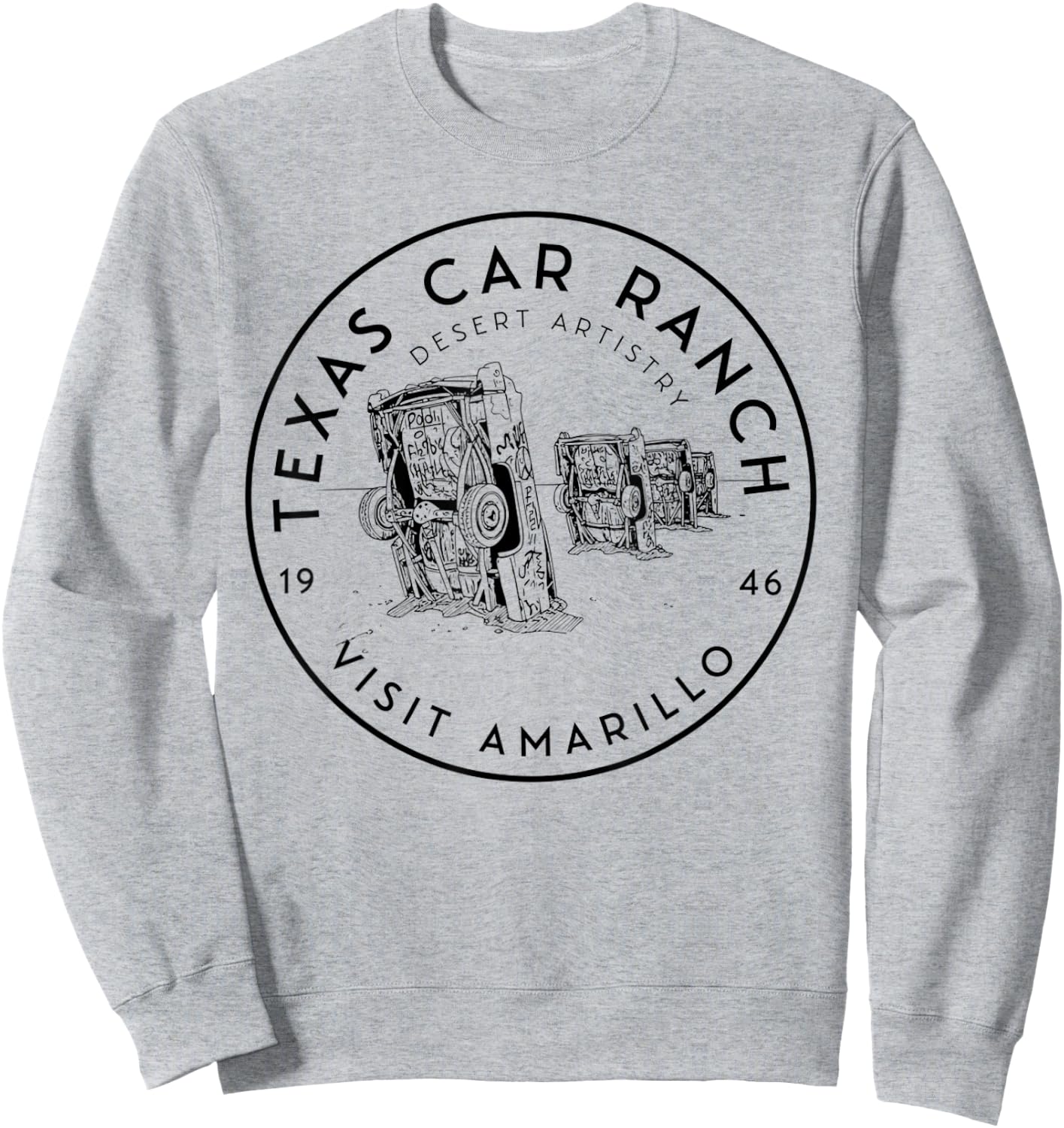 Texas Car Ranch - Visit Amarillo Landmark Logo Sweatshirt - Sweatshirt | Ash