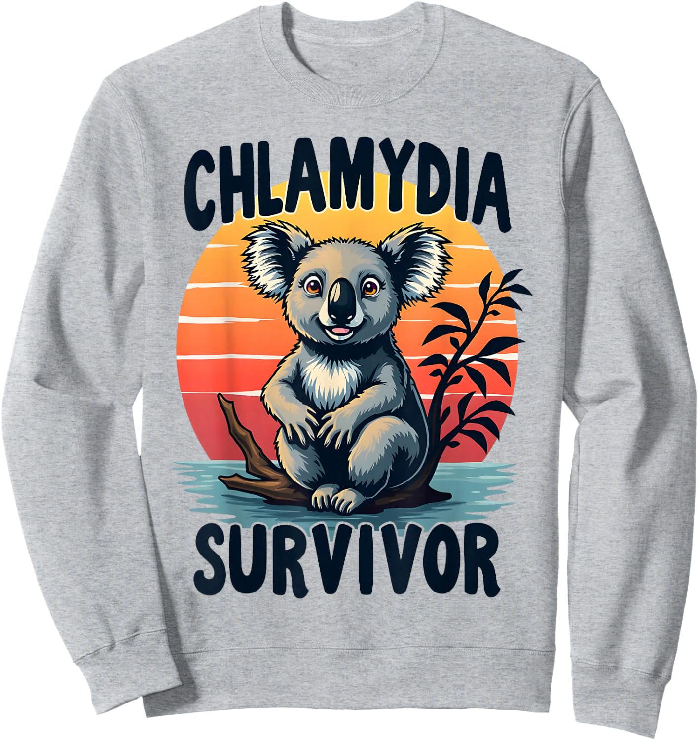 Chlamydia Survivor Funny Adult Joke Retro Vintage Koala Men Sweatshirt - Sweatshirt | Ash