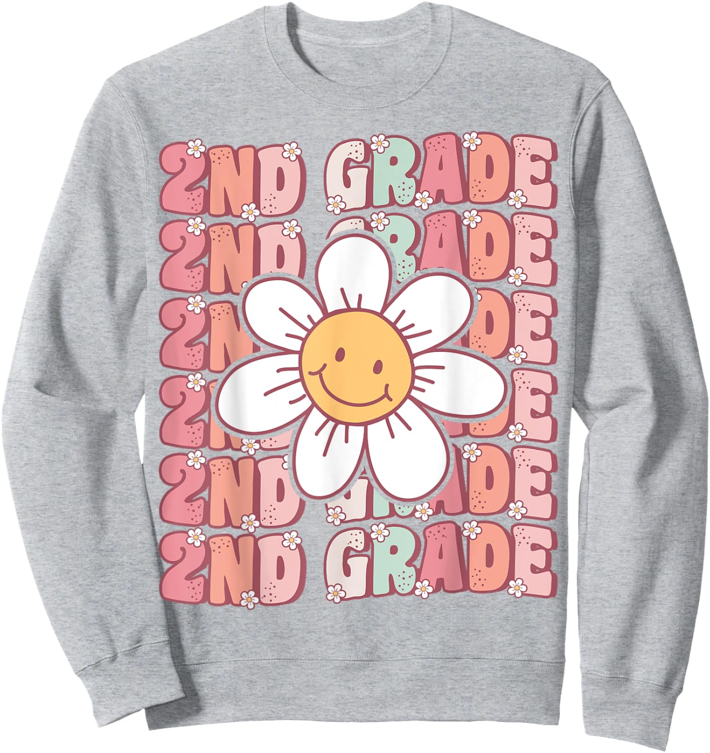 Groovy 2nd Grade Back To School First Day of Second Grade Sweatshirt - Sweatshirt | Ash