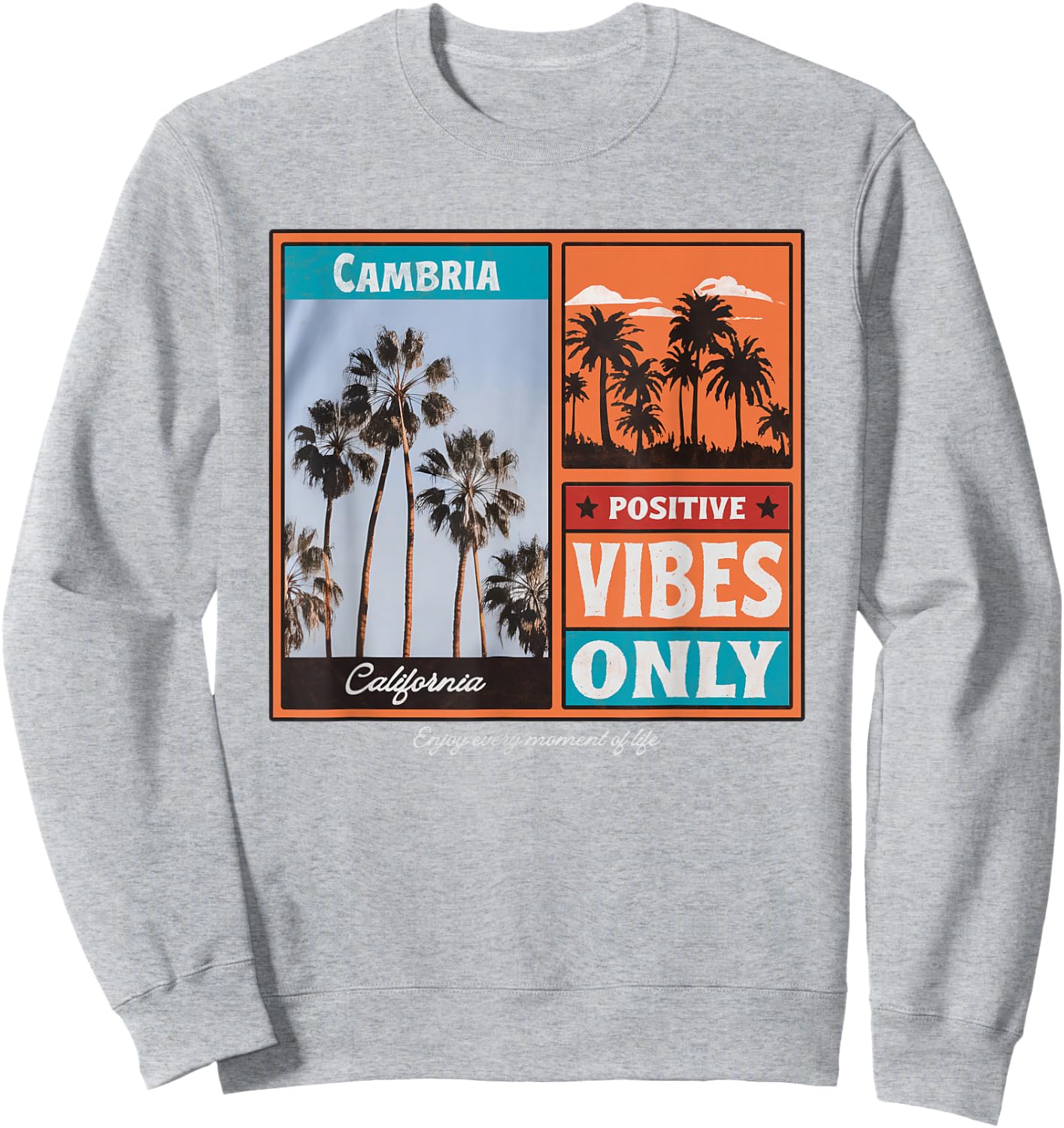 Cambria California CA Retro Sweatshirt - Sweatshirt | Ash