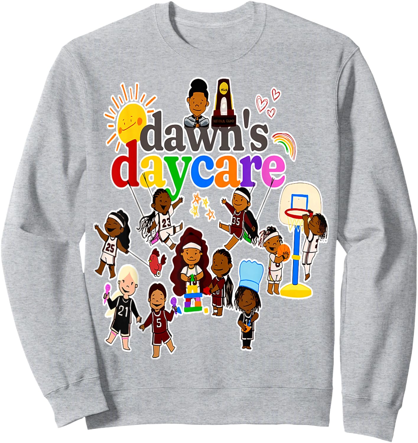 Dawn's Daycare Basketball cute funny Sweatshirt - Sweatshirt | Ash