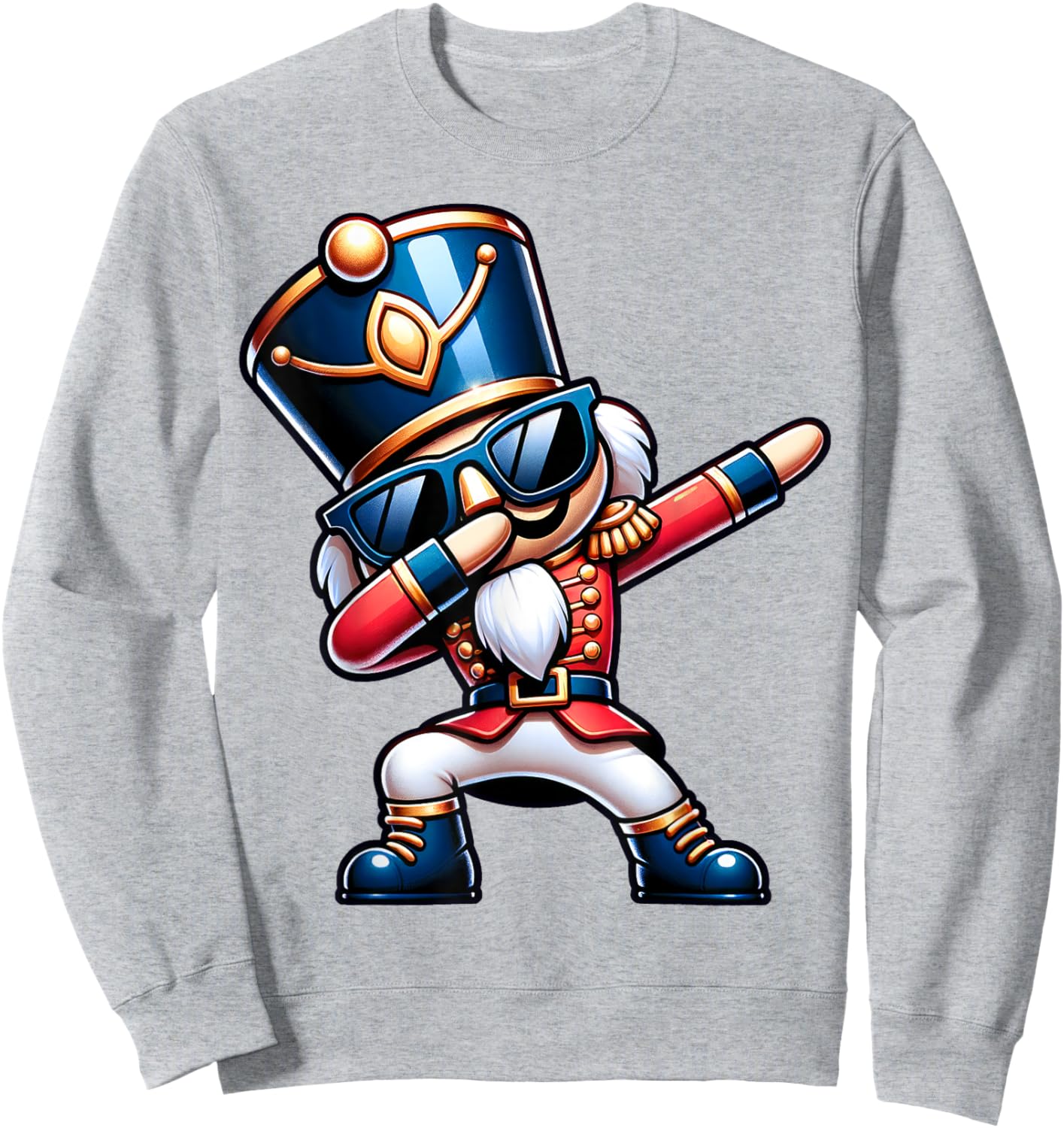 Christmas Nutcracker Dabbing Boys Santa Xmas Funny Sweatshirt - Sweatshirt | Ash